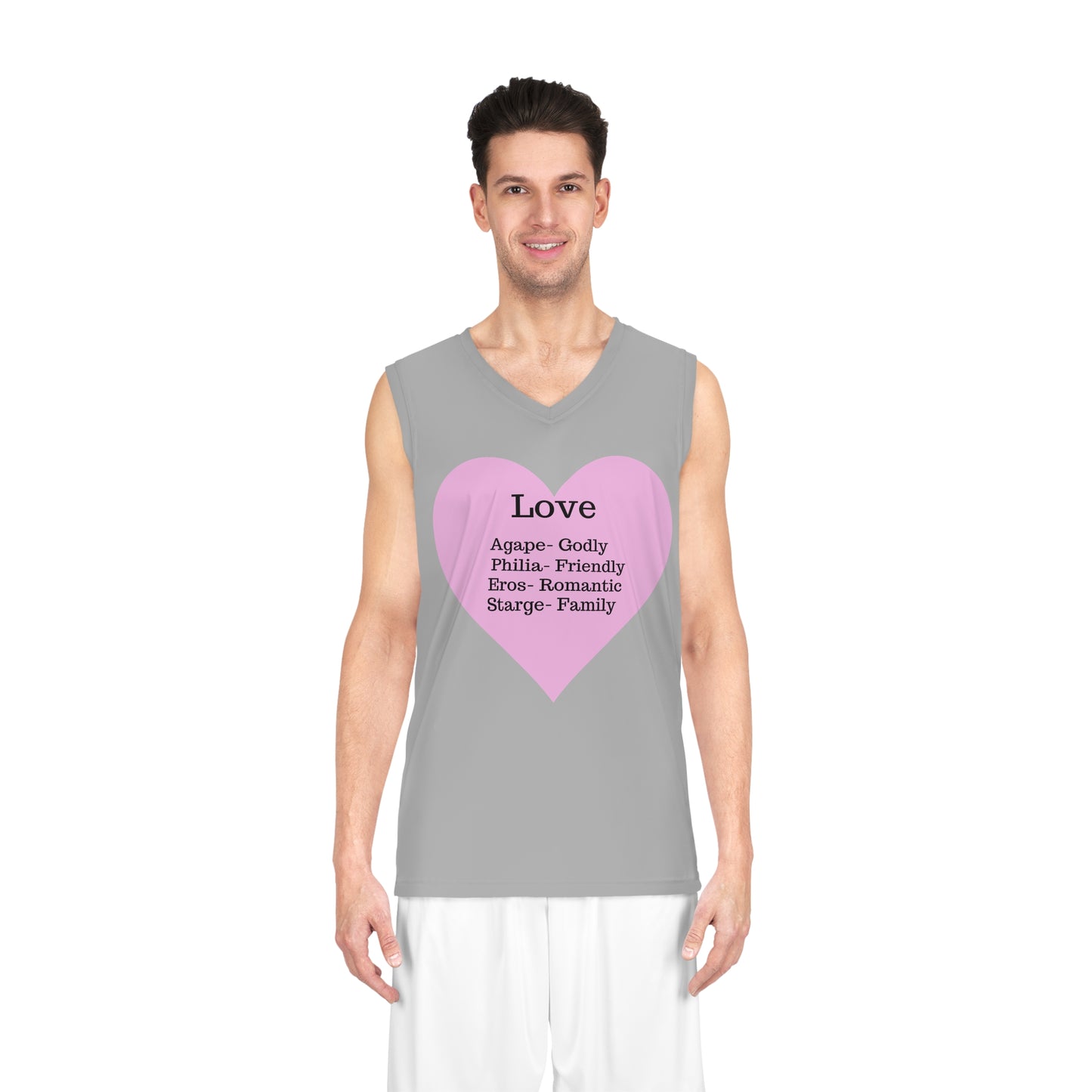 Love Heart Basketball Jersey (Light Grey)