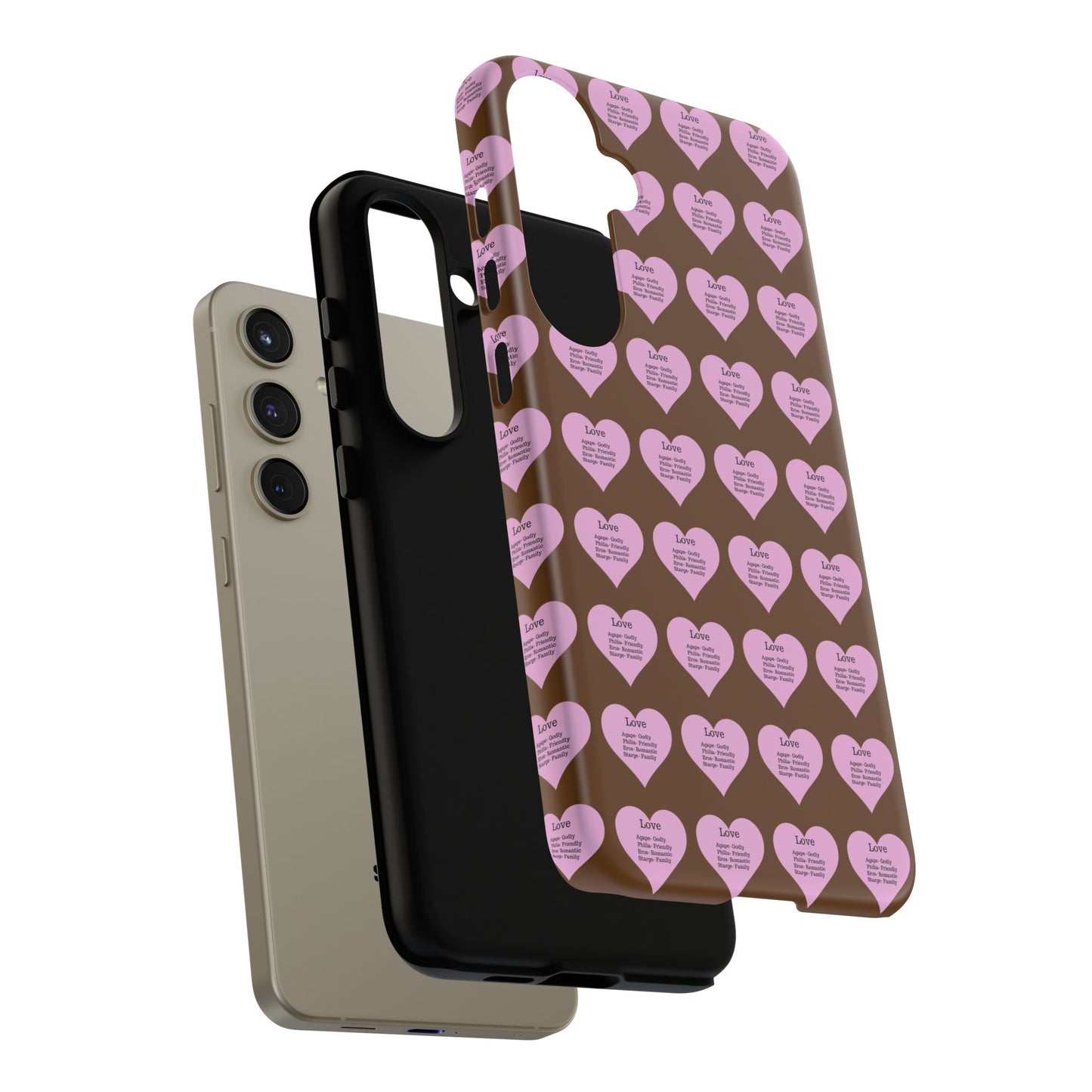 Hearts-A-Flutter Phone Case (Samsung)(Brown)