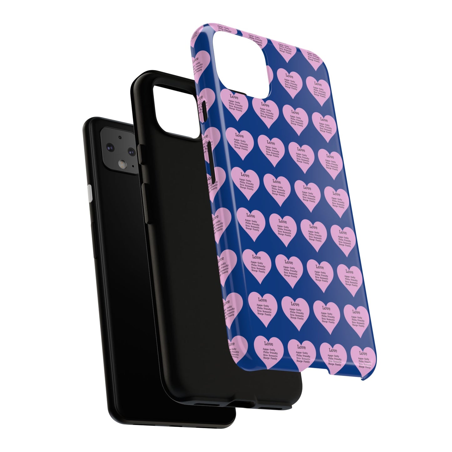 Hearts-A-Flutter Phone Case (iPhone, Google Pixel)(Dark blue)