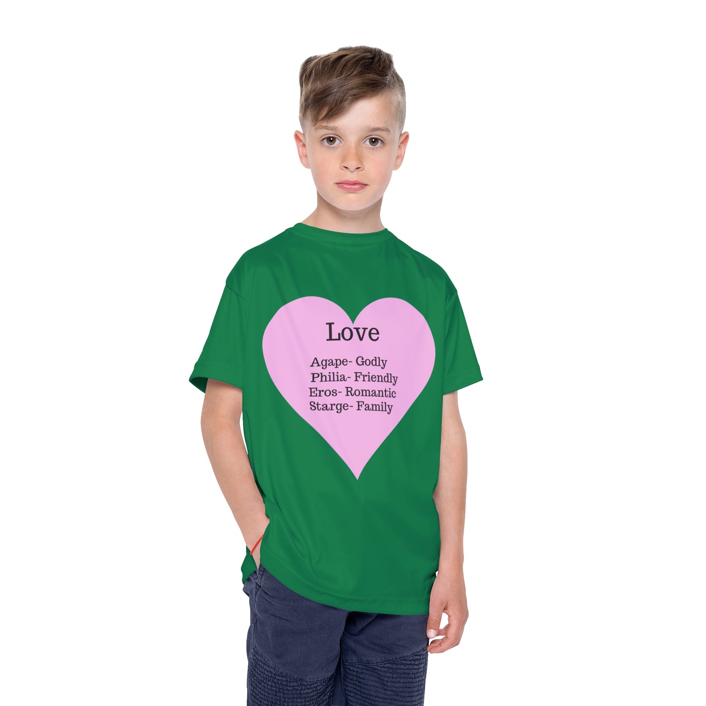 Types of Love Heart Kids Performance Jersey (Dark Green)