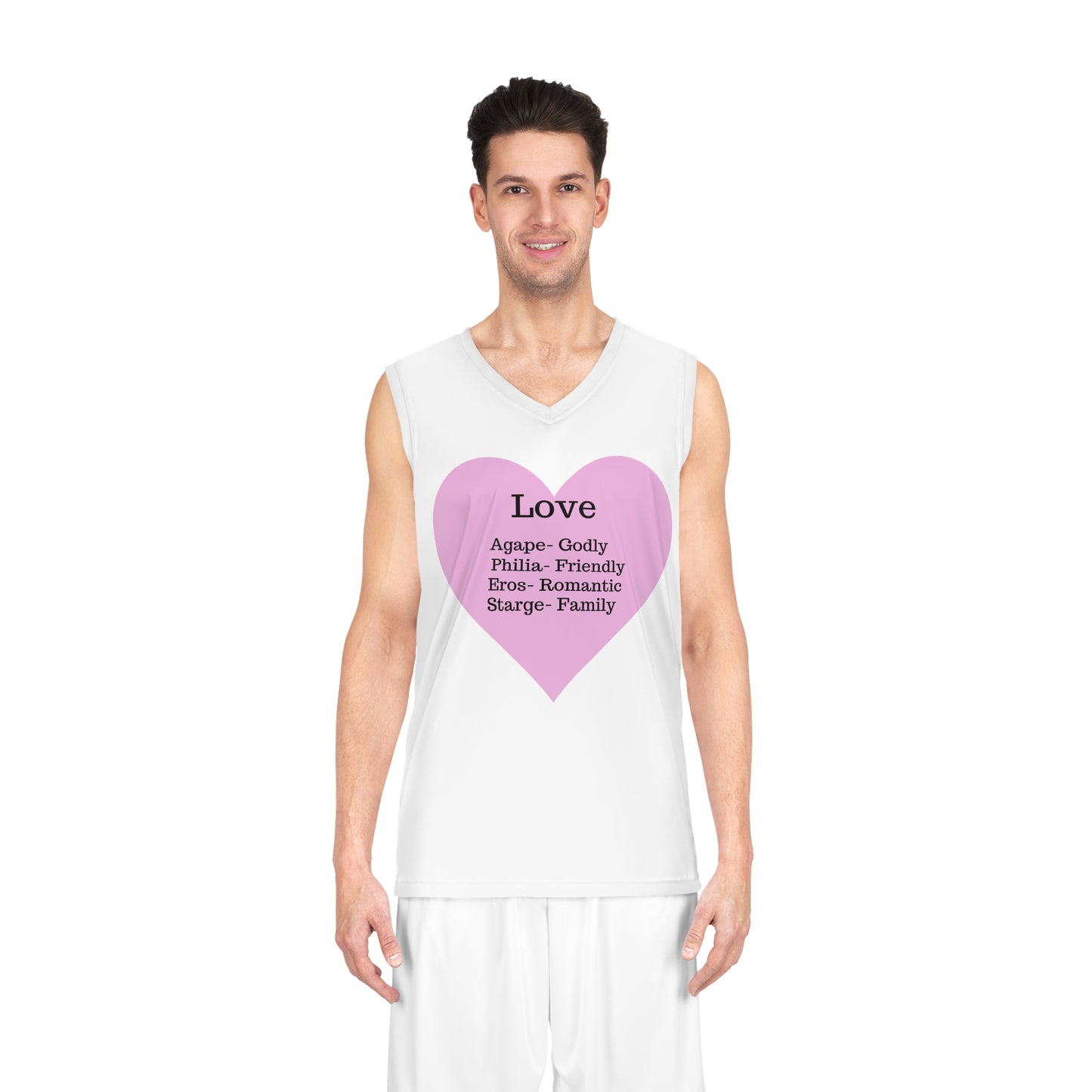 Love Heart Basketball Jersey (White)
