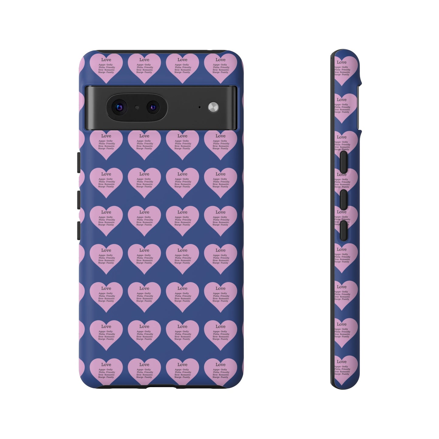Hearts-A-Flutter Phone Case (iPhone, Google Pixel)(Dark blue)