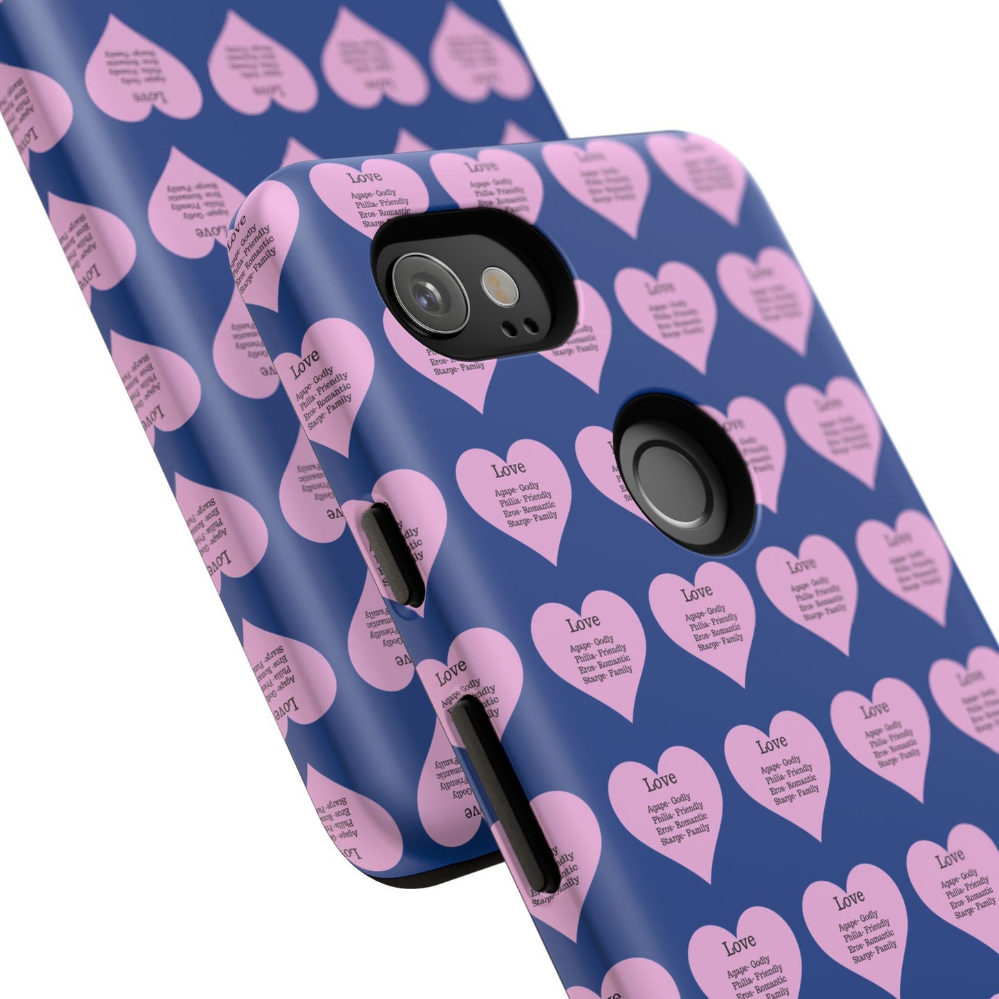 Hearts-A-Flutter Phone Case (iPhone, Google Pixel)(Dark blue)