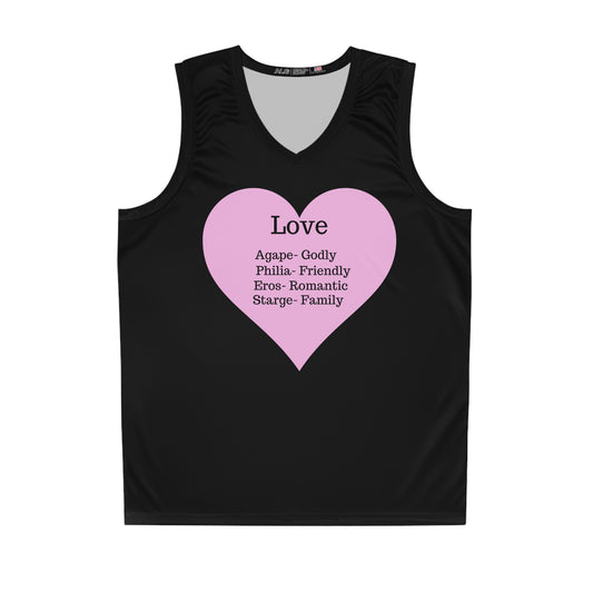 Love Heart Basketball Jersey (Black)