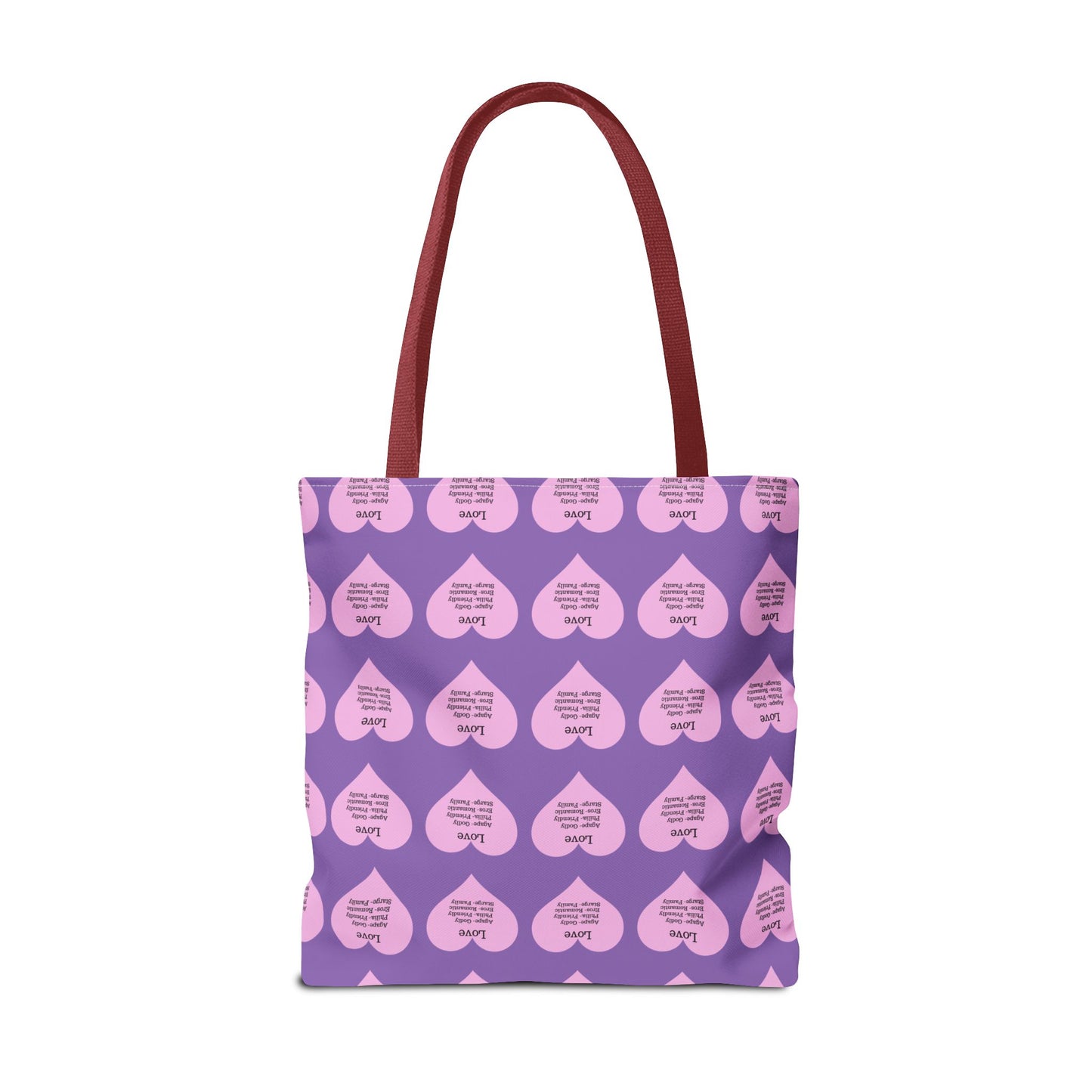 Pink Hearts Tote Bag (Light purple)