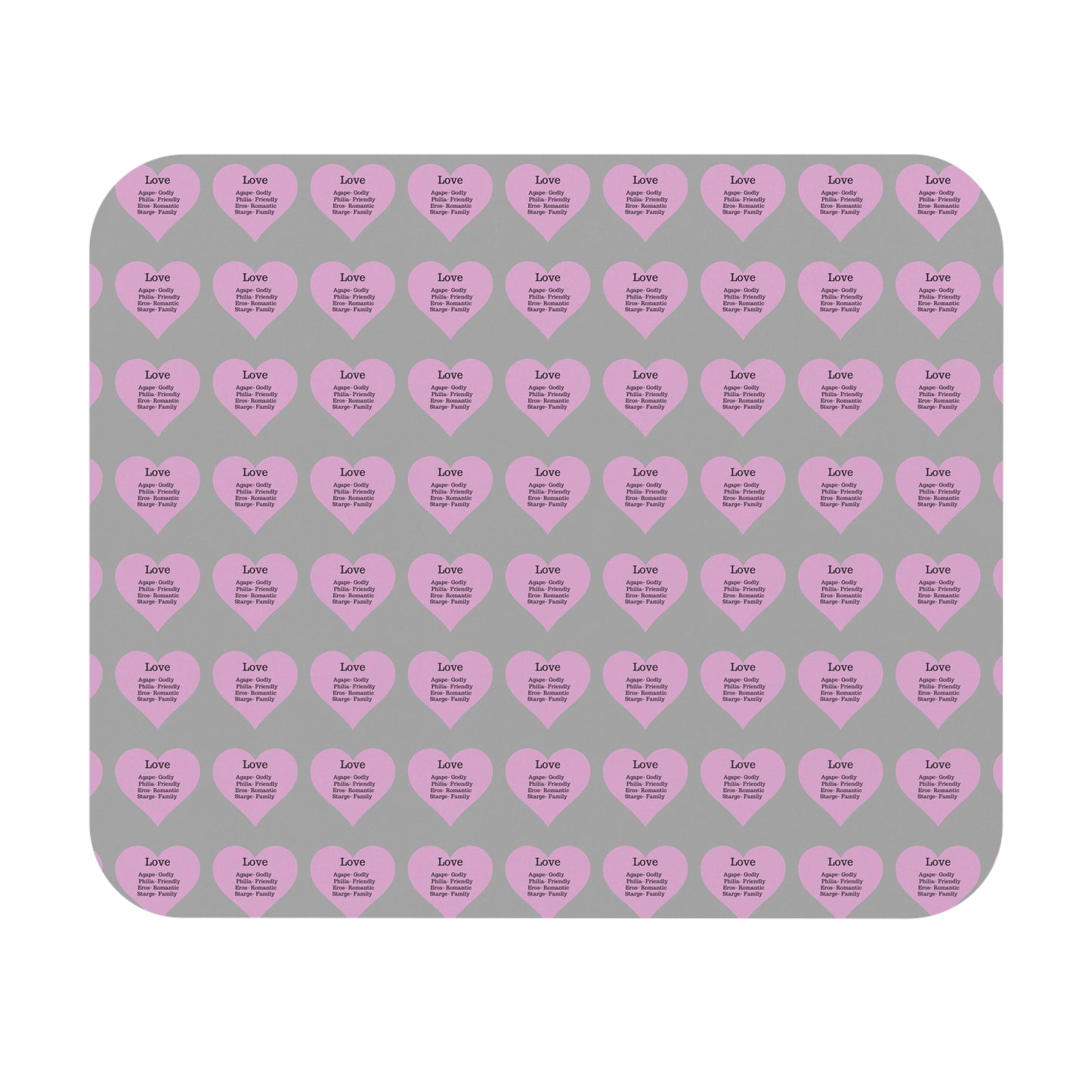 The Four Loves Mouse Pad Pattern Look (Light grey)