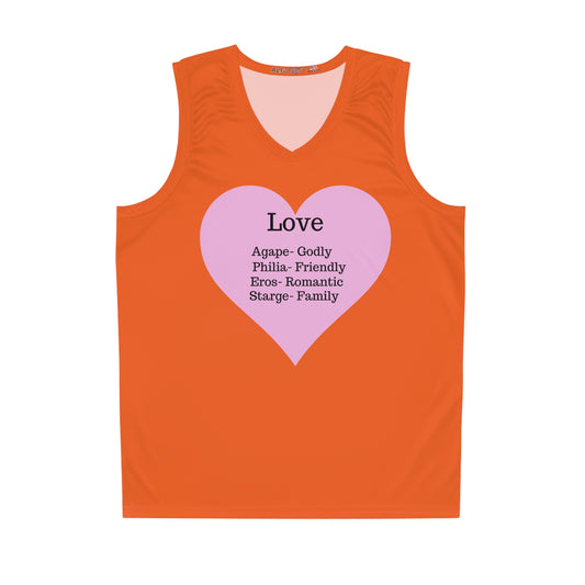 Love Heart Basketball Jersey (Orange)