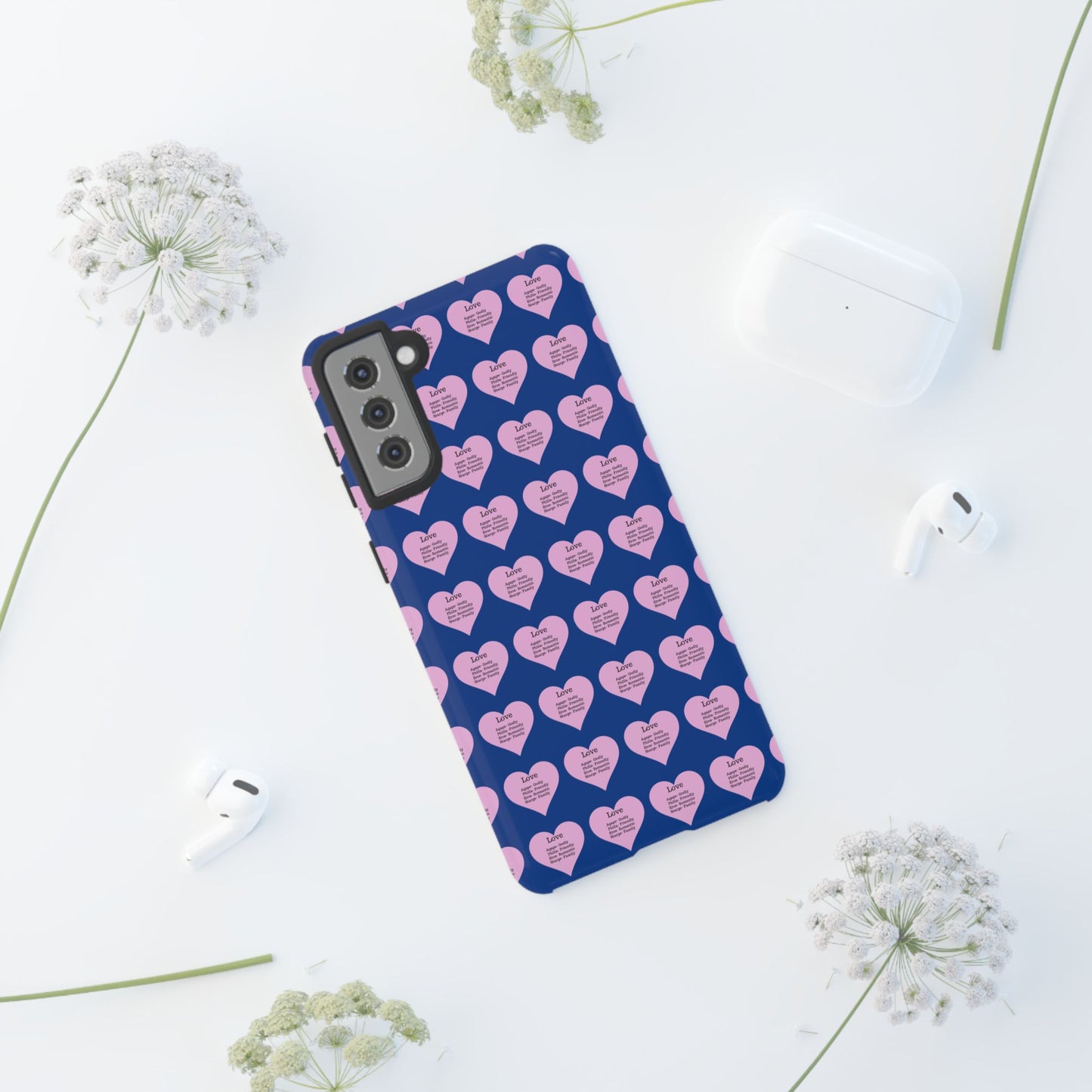 Hearts-A-Flutter Phone Case (Samsung)(Dark blue)