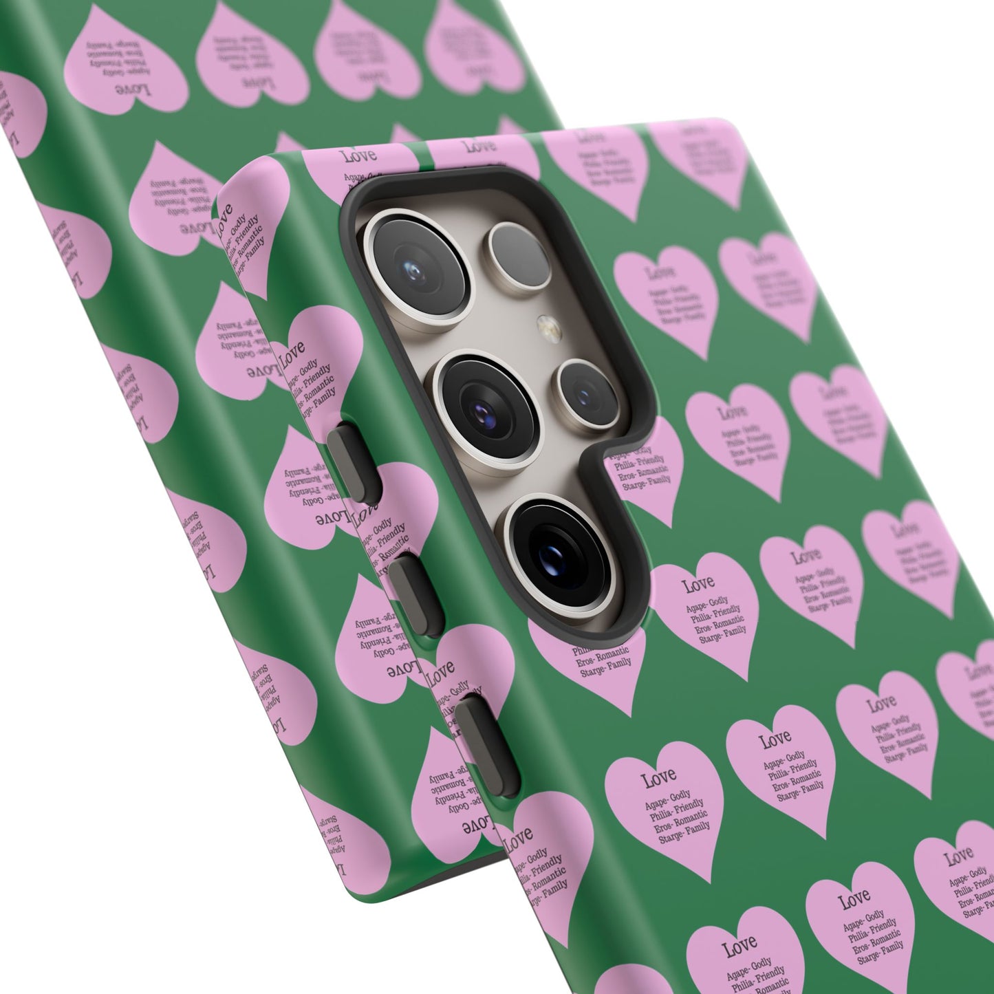 Hearts-A-Flutter Phone Case (Samsung)(Dark green)