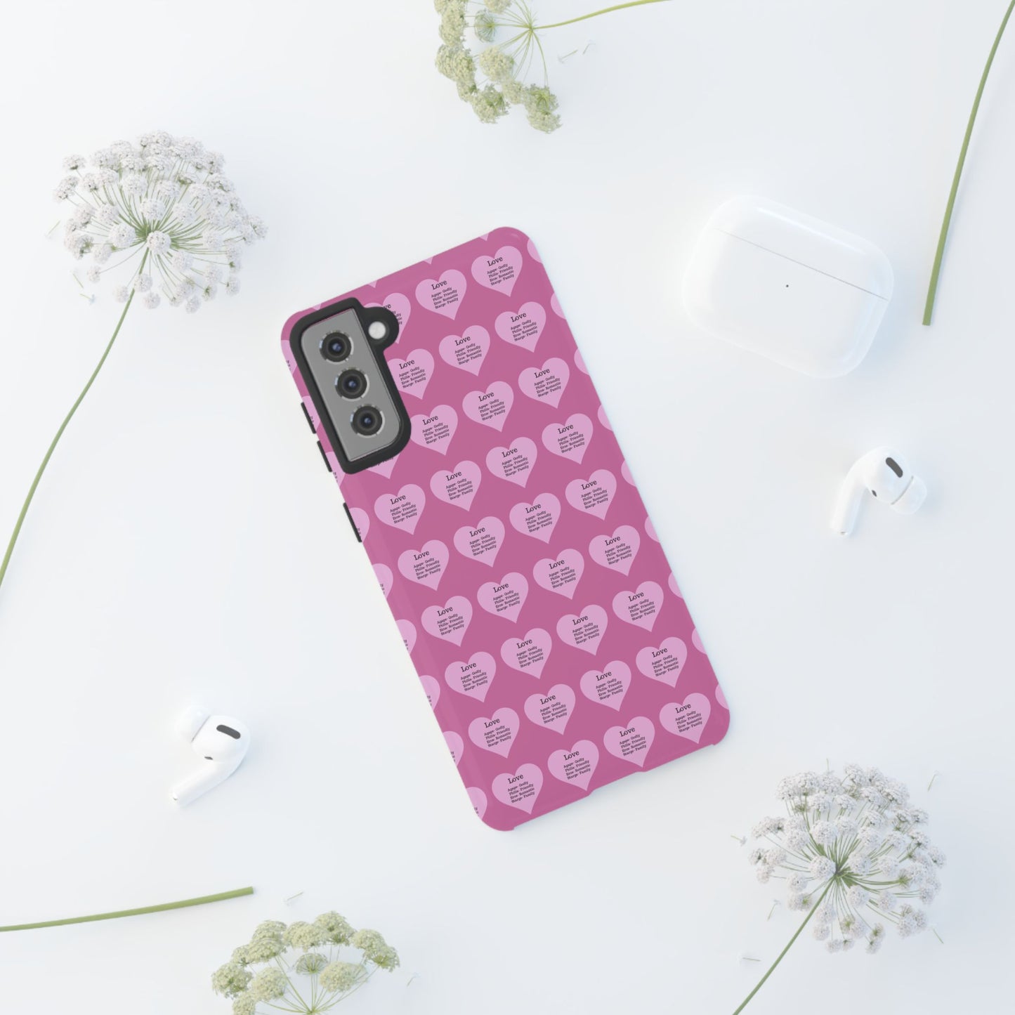 Hearts-A-Flutter Phone Case (Samsung)(Light pink)