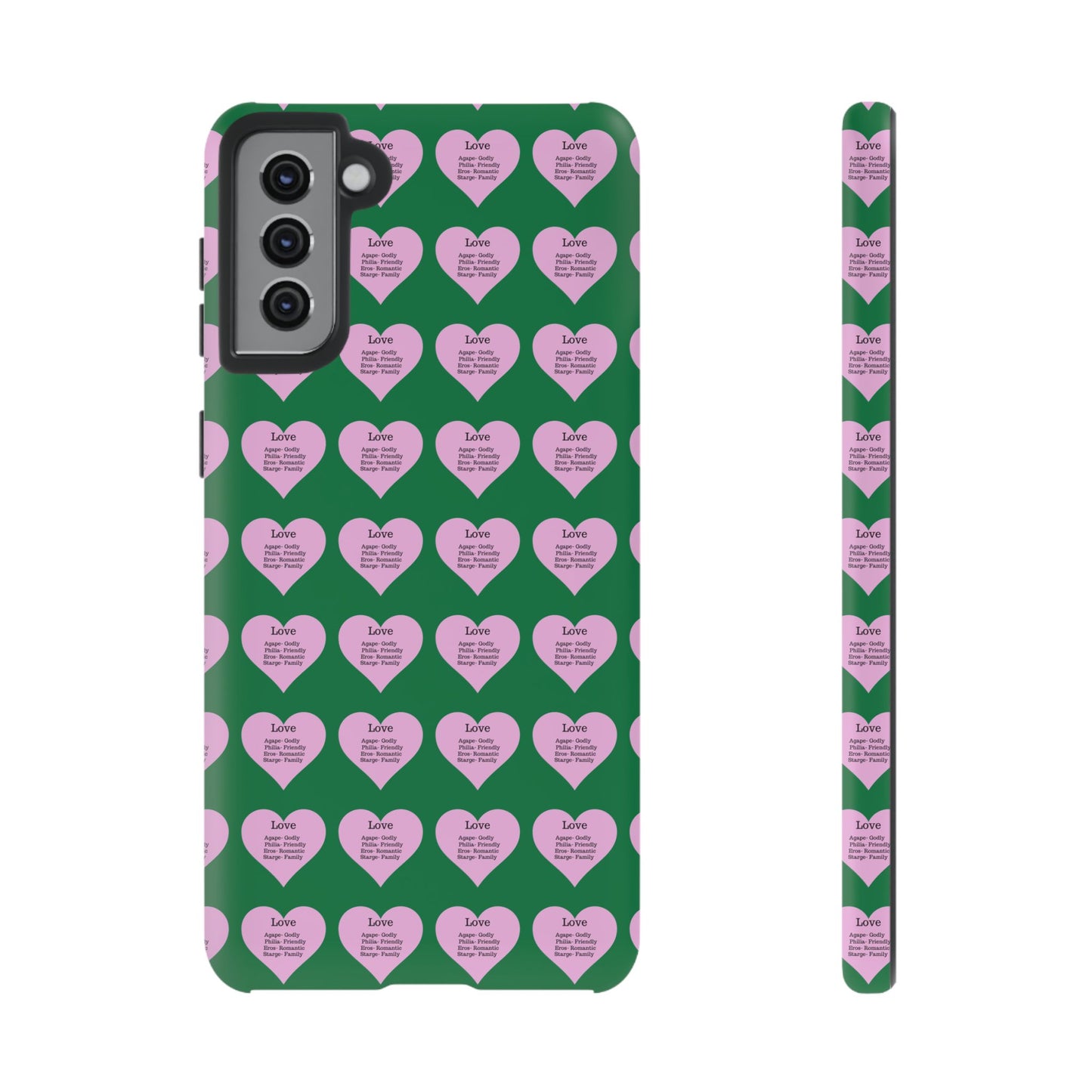 Hearts-A-Flutter Phone Case (Samsung)(Dark green)