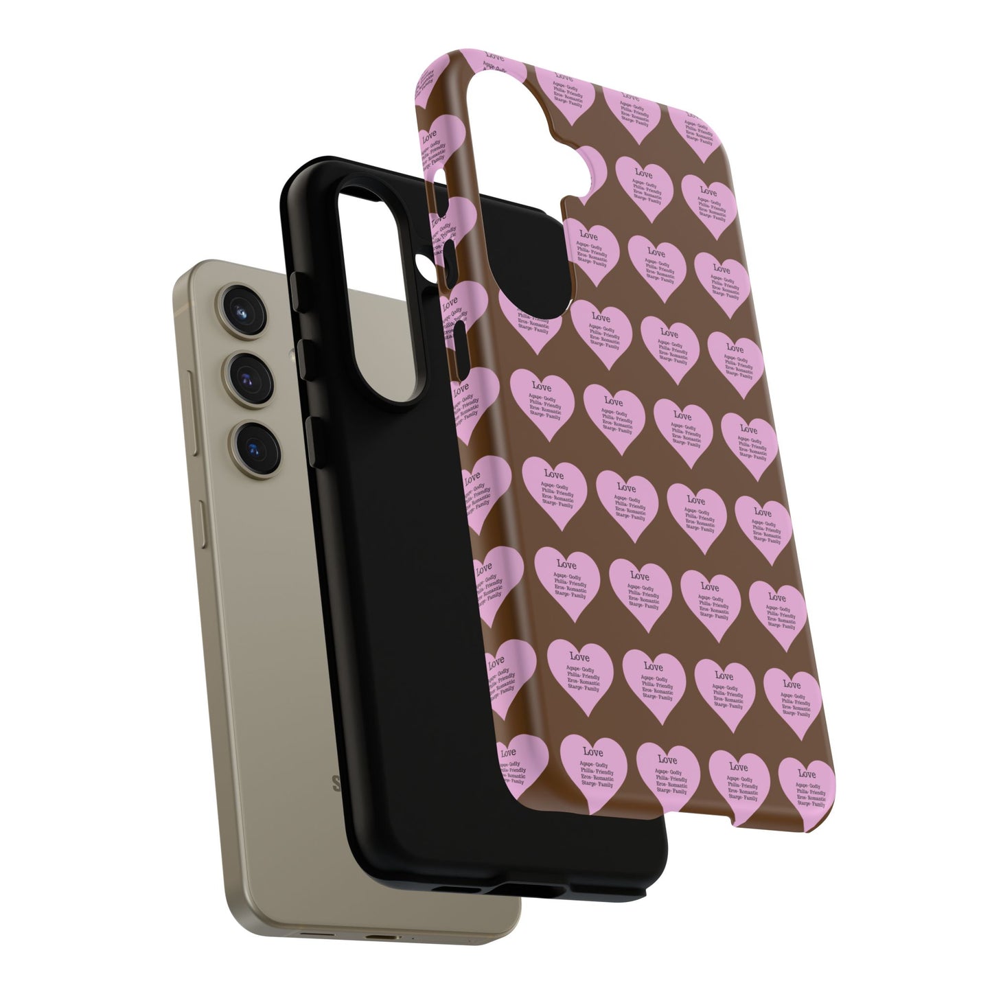 Hearts-A-Flutter Phone Case (Samsung)(Brown)