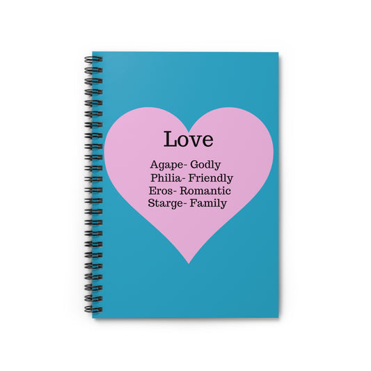Charming Heart Spiral Notebook - Ruled Pages (Turquoise)