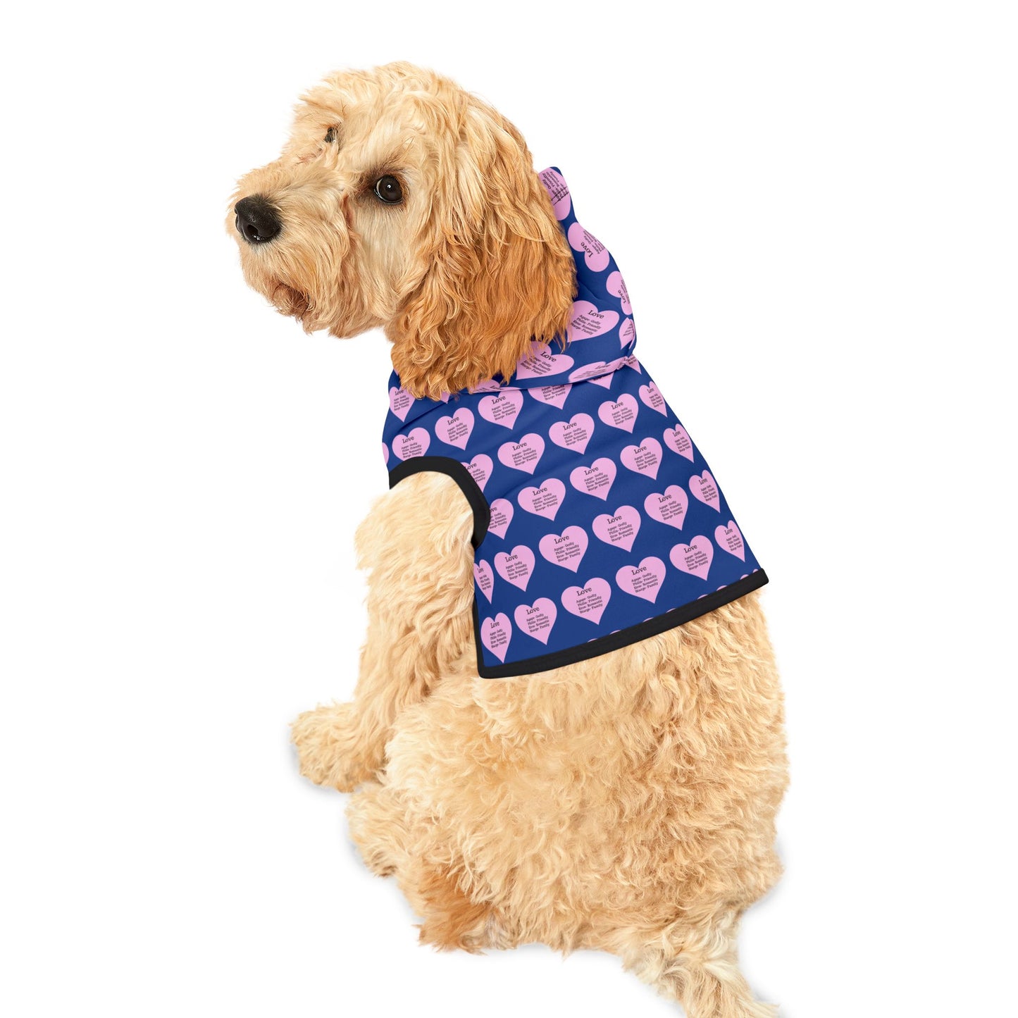 Charming Heart Pet Hoodie Pattern (Dark blue)