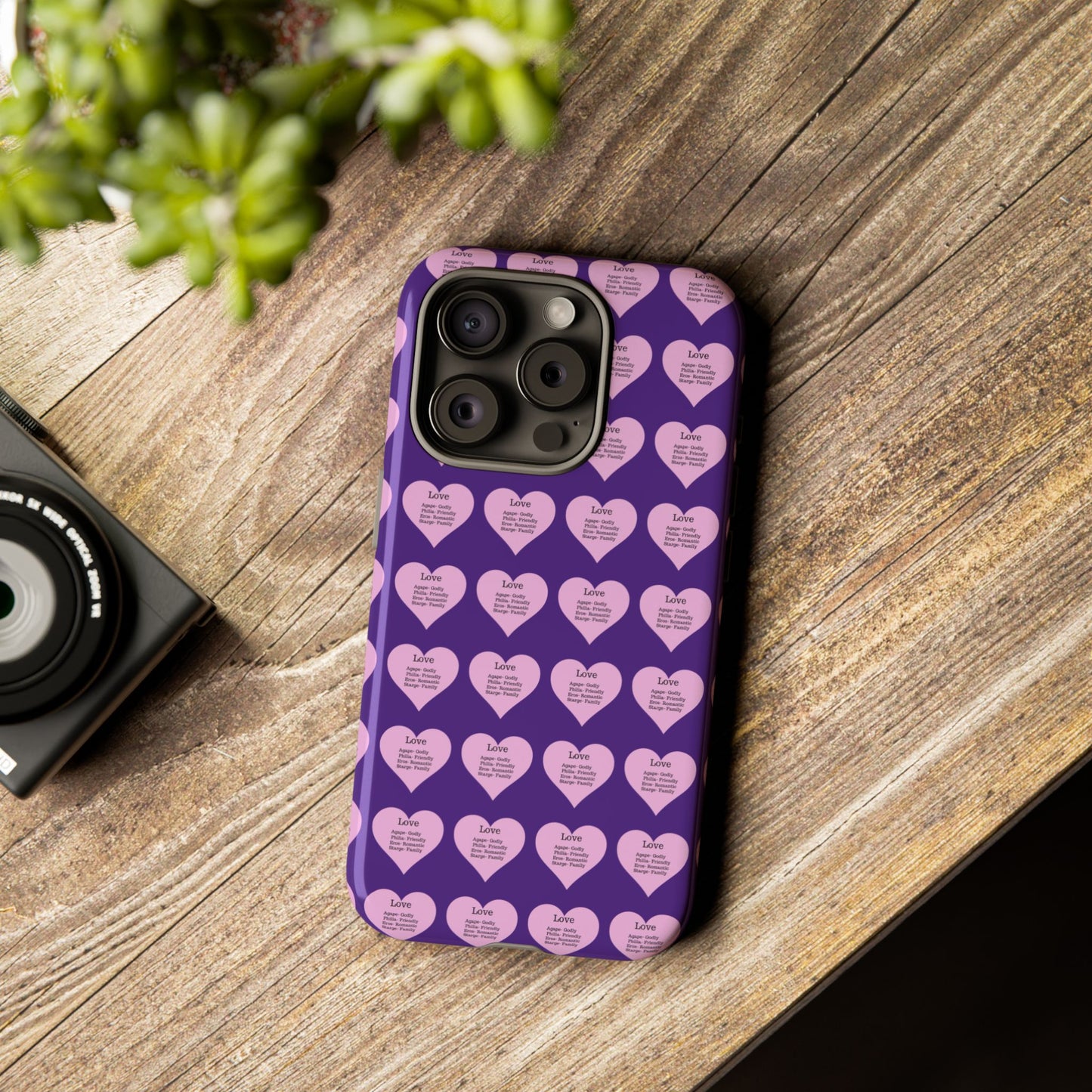 Hearts-A-Flutter Phone Case (iPhone, Google Pixel)(Purple)