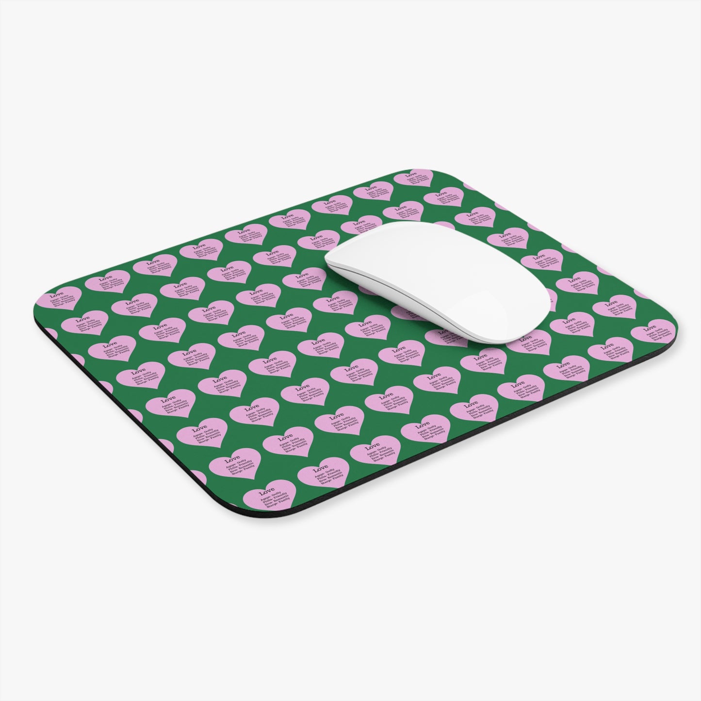 The Four Loves Mouse Pad Pattern Look (Dark green)