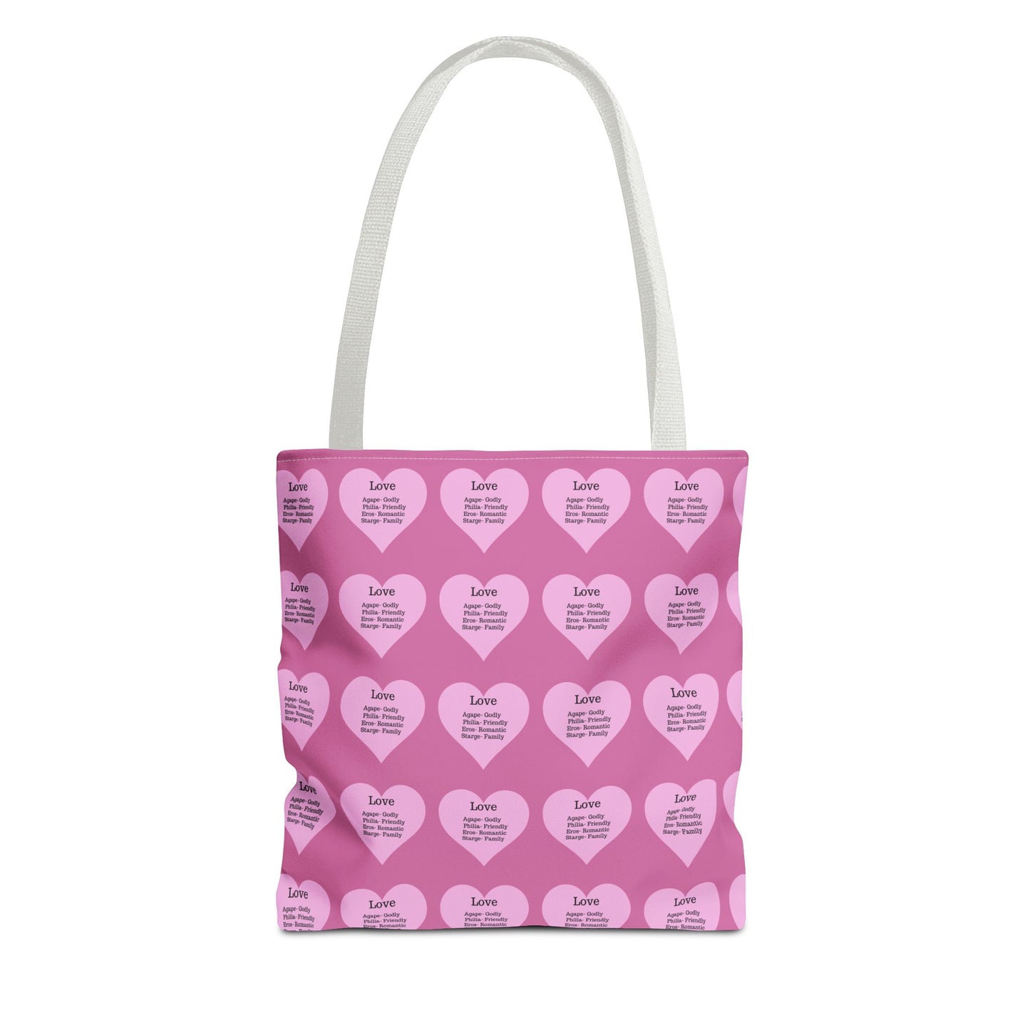 Pink Hearts Tote Bag (Light pink)