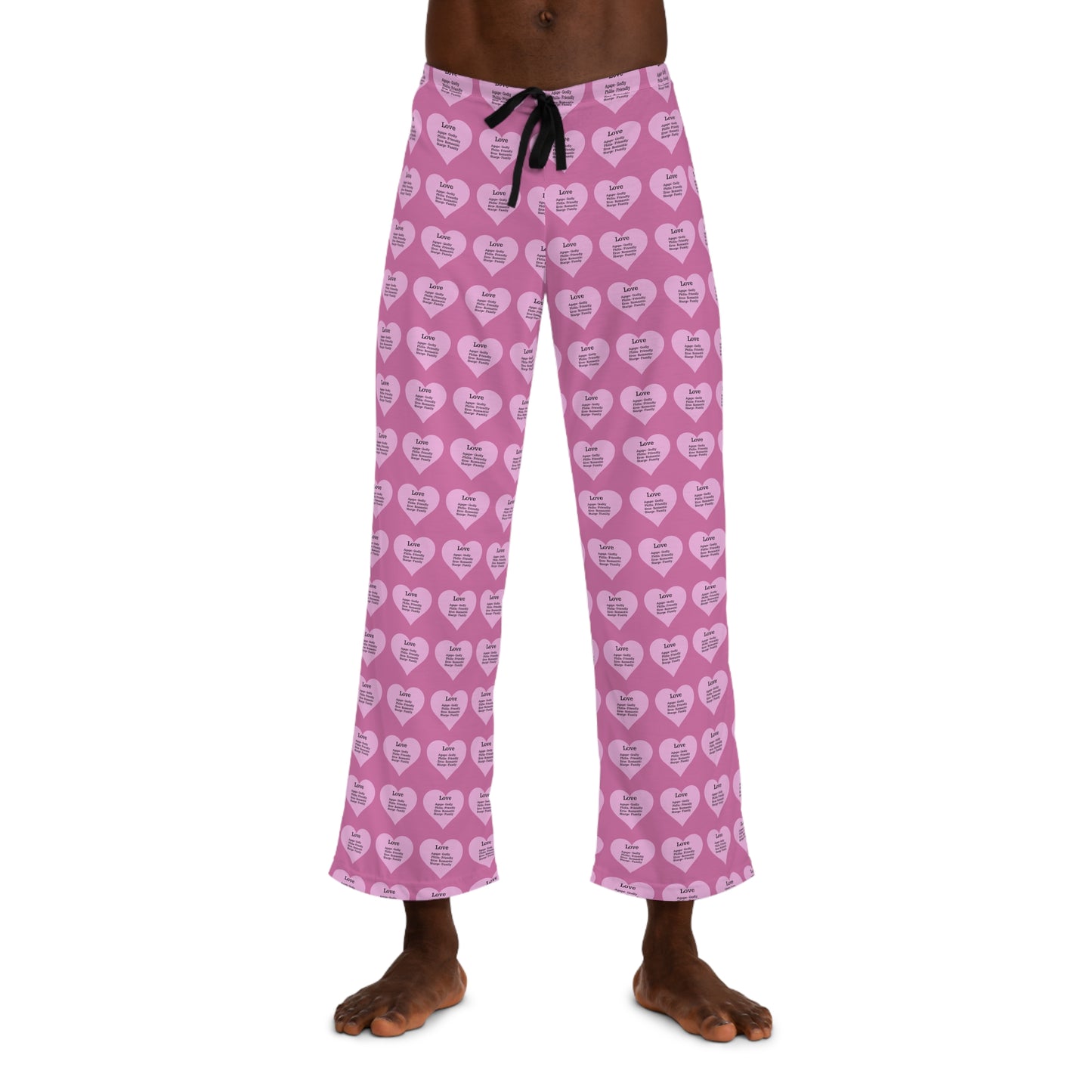 Men's All-Over Print Pajama Pants (Light Pink)