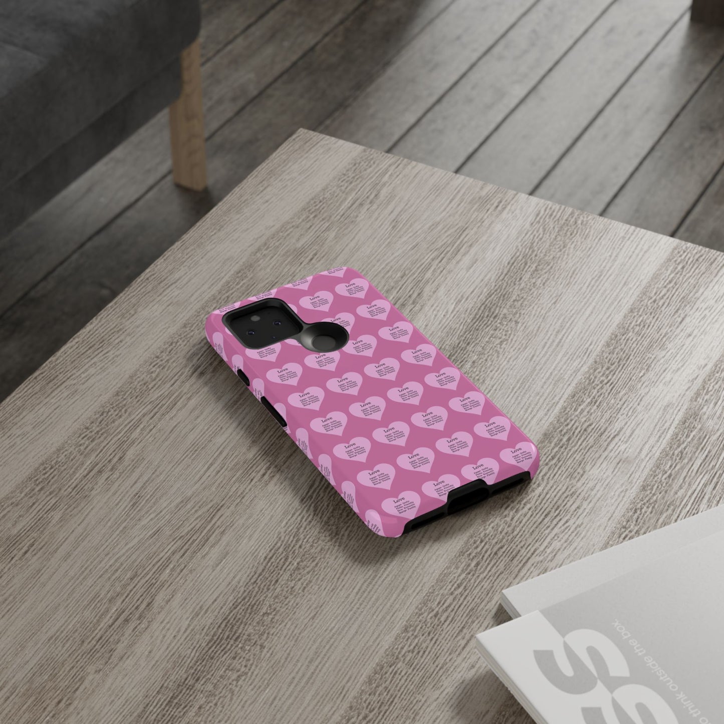Hearts-A-Flutter Phone Case (iPhone, Google Pixel)(Light pink)