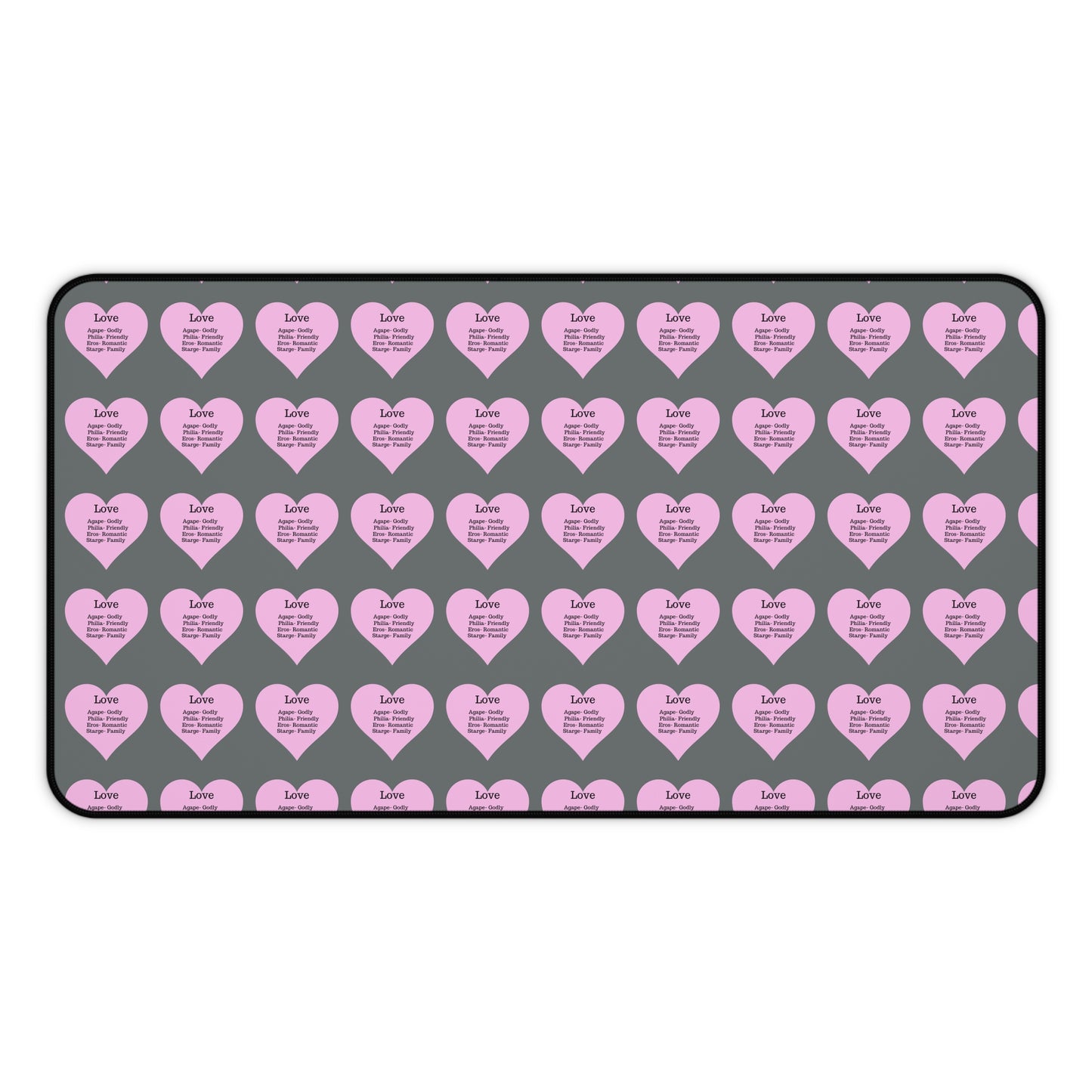 Love Hearts Desk Mat (Dark grey)