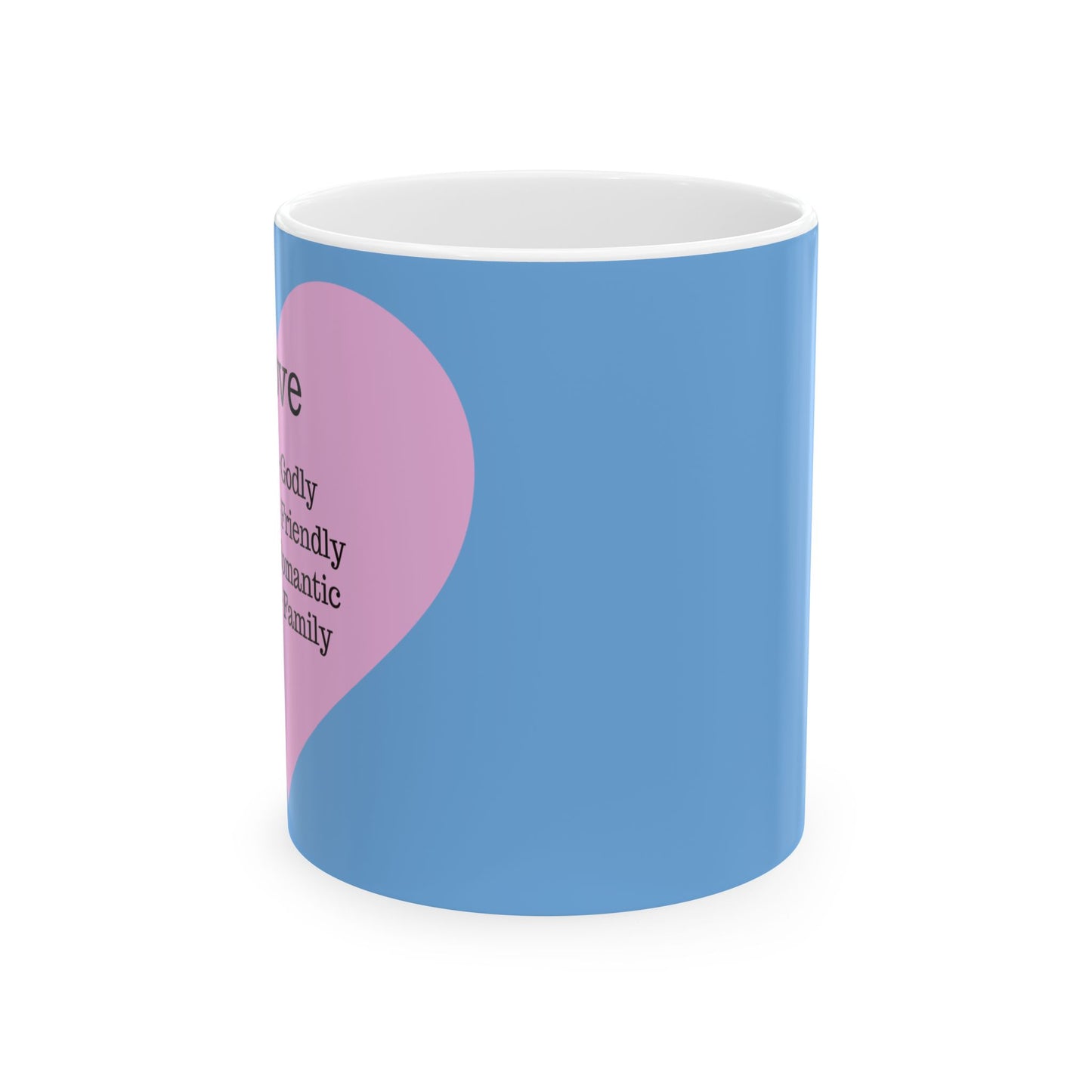 Charming Heart Ceramic Coffee Mug (Light blue)