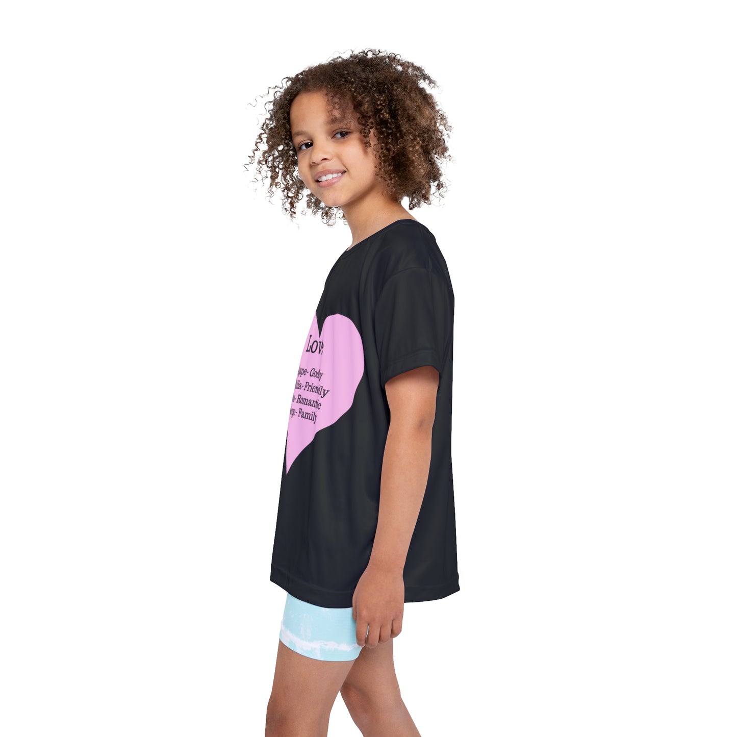 Types of Love Heart Kids Performance Jersey (Black)