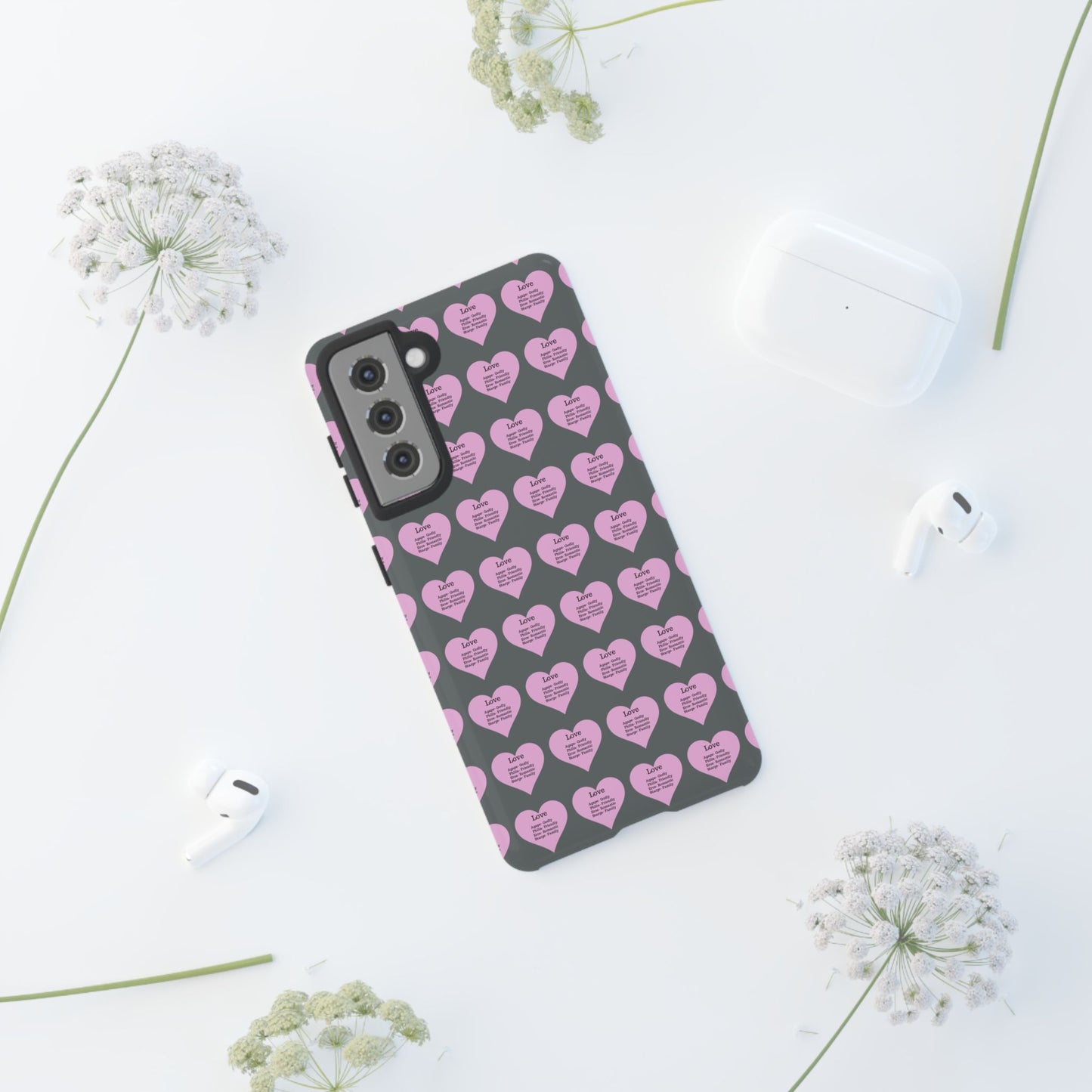 Hearts-A-Flutter Phone Case (Samsung)(Dark grey)