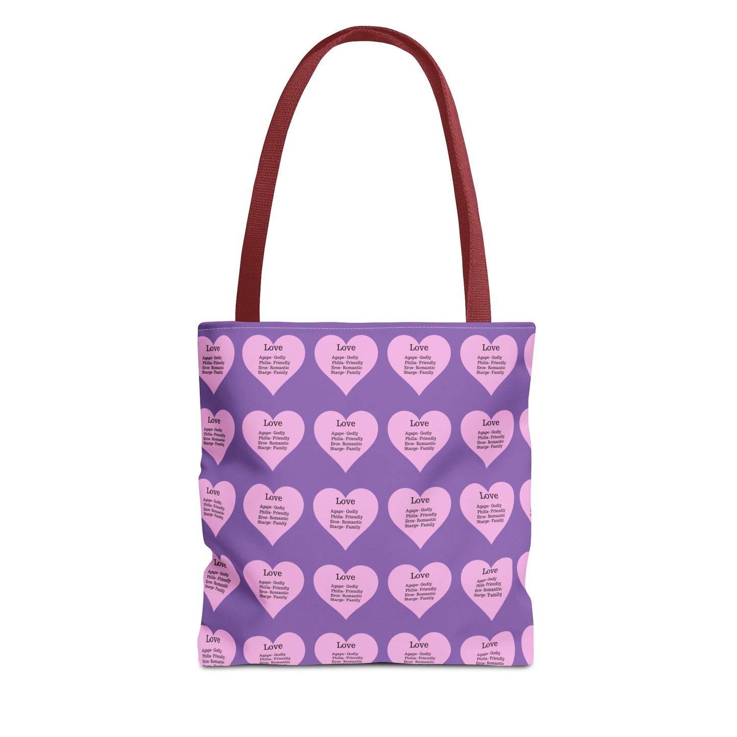 Pink Hearts Tote Bag (Light purple)