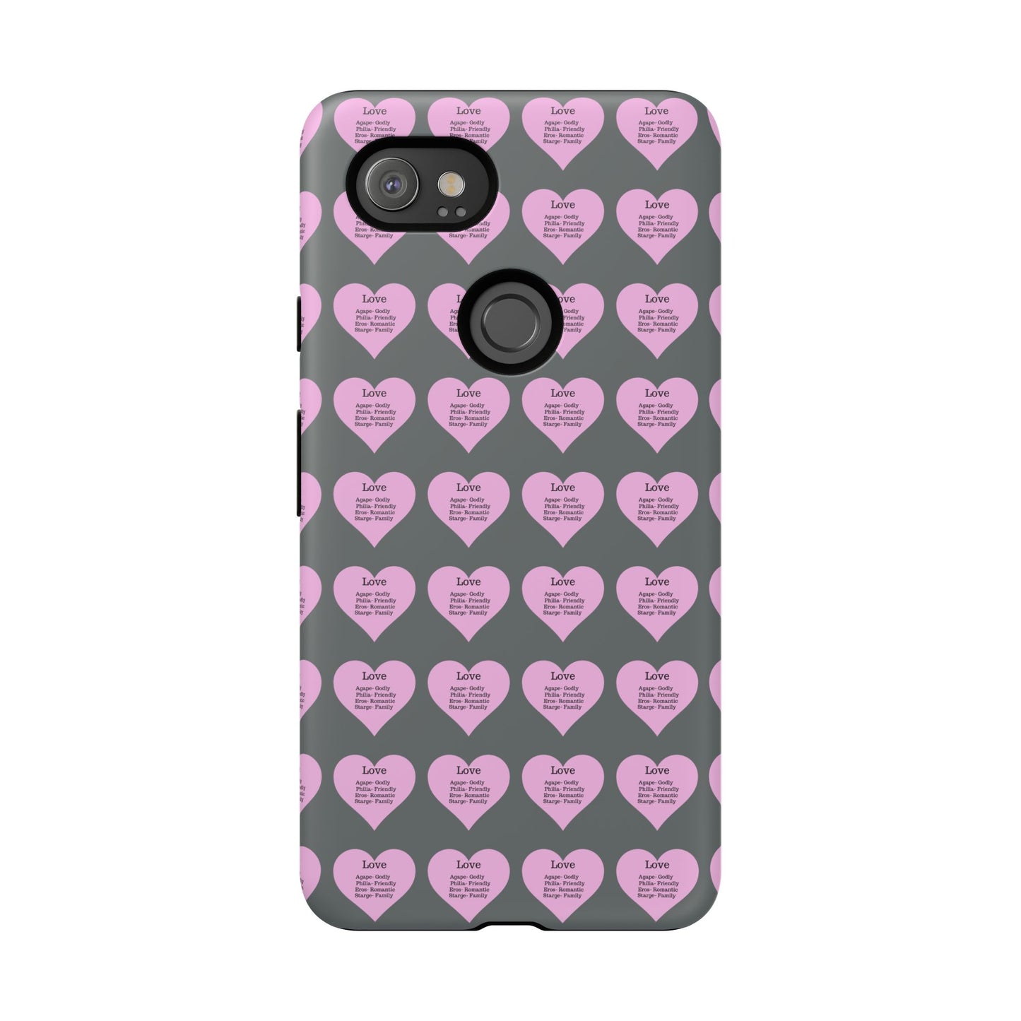 Hearts-A-Flutter Phone Case (iPhone, Google Pixel)(Dark grey)