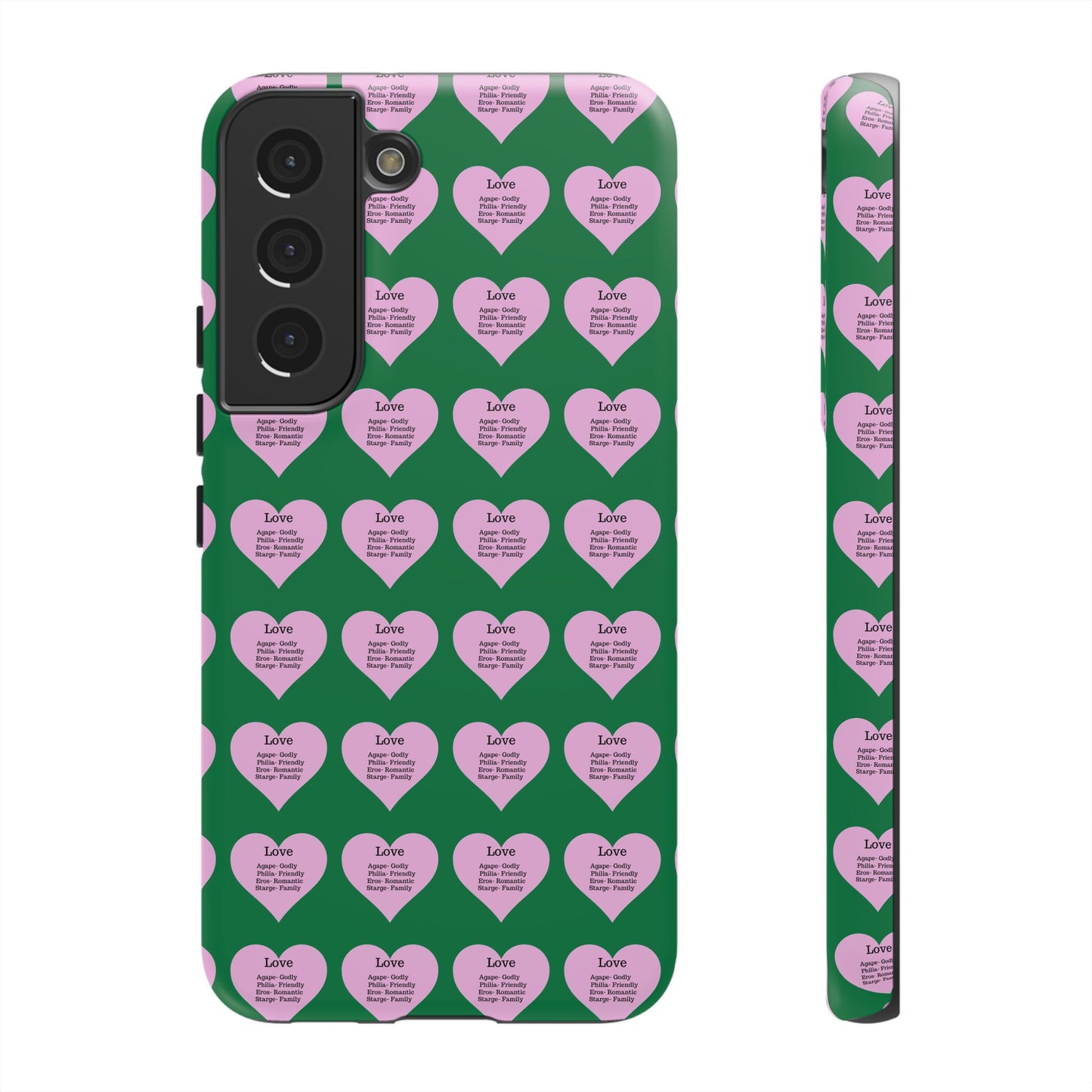 Hearts-A-Flutter Phone Case (Samsung)(Dark green)