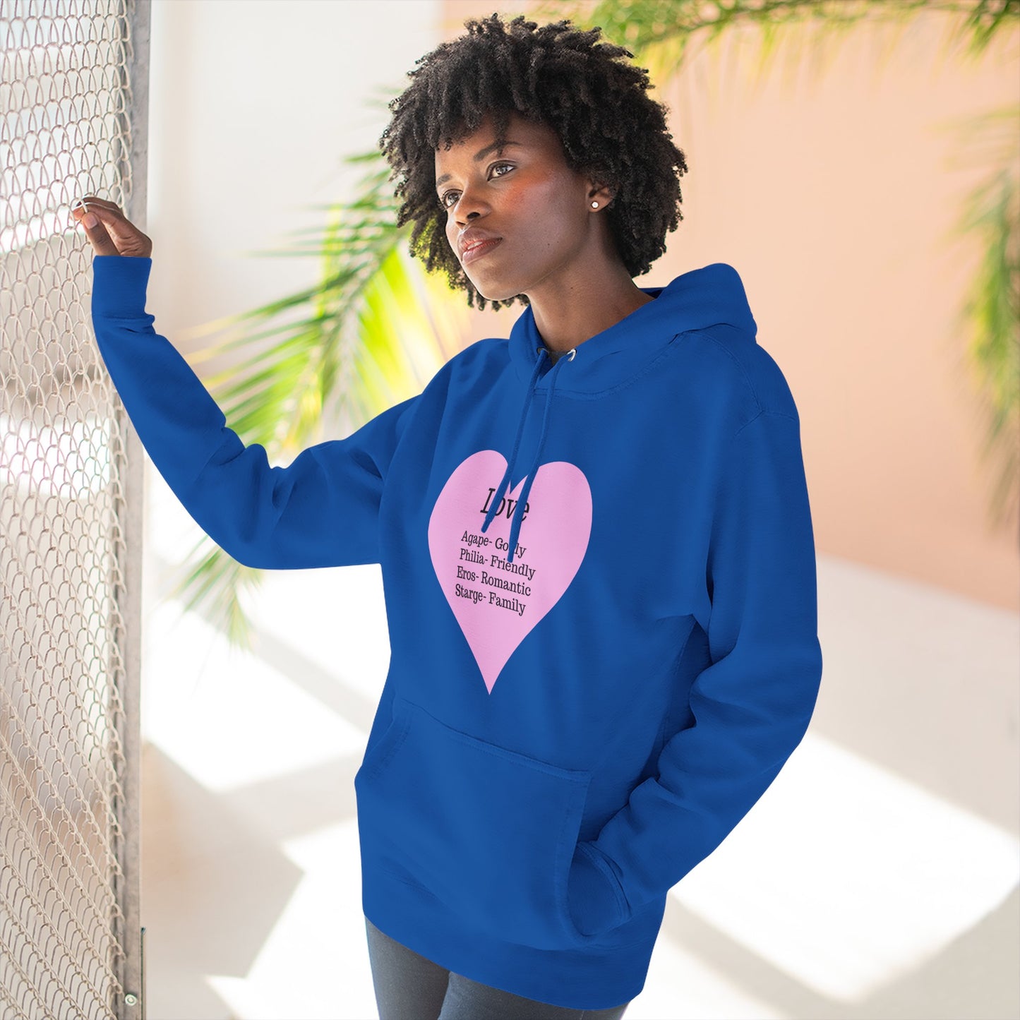 Cozy Heartfelt Love Fleece Hoodie | Soft Three-Panel Everyday Comfort