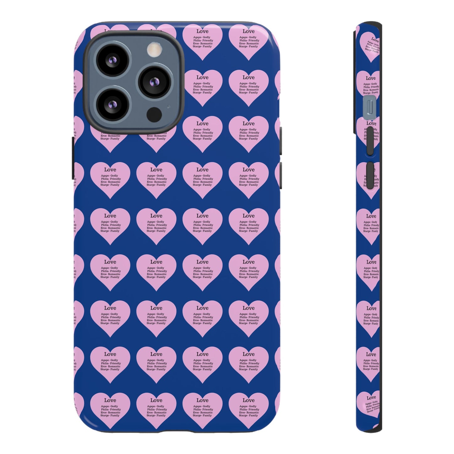 Hearts-A-Flutter Phone Case (iPhone, Google Pixel)(Dark blue)