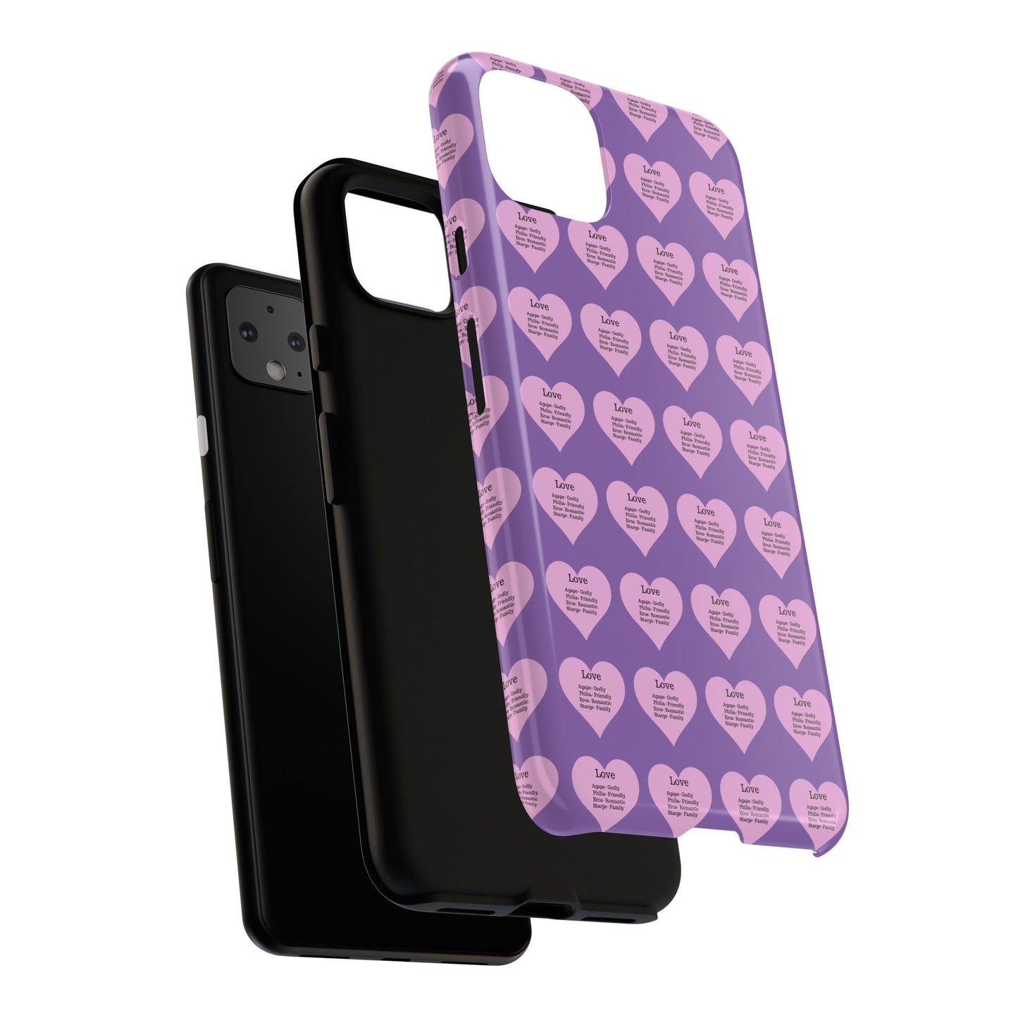Hearts-A-Flutter Phone Case (iPhone, Google Pixel)(Light purple)