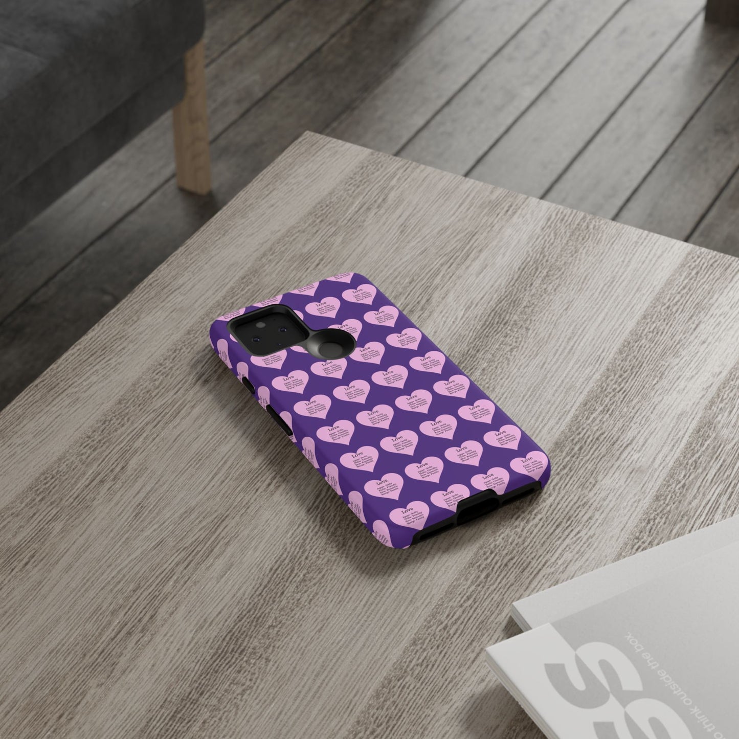Hearts-A-Flutter Phone Case (iPhone, Google Pixel)(Purple)
