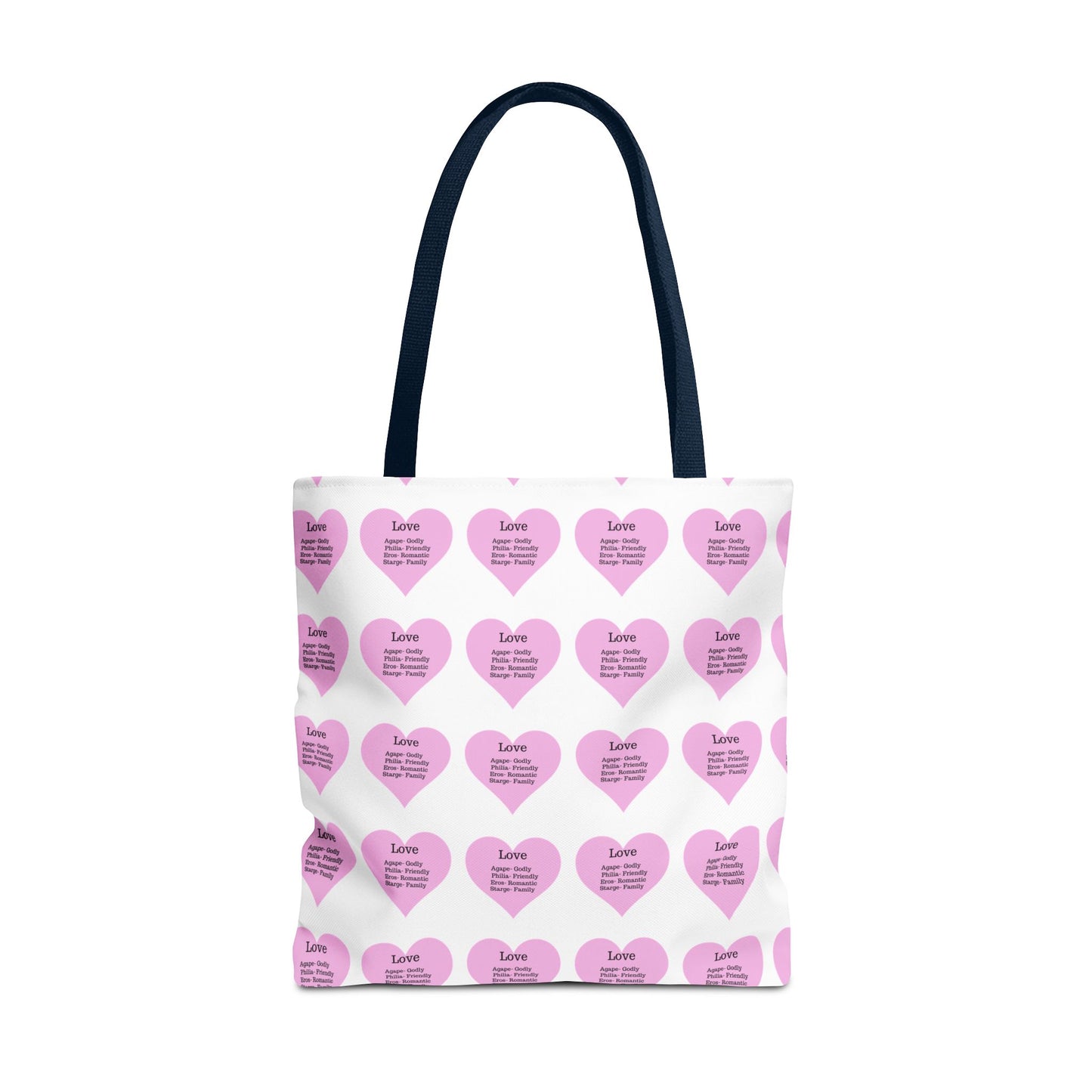 Pink Hearts Tote Bag (White)