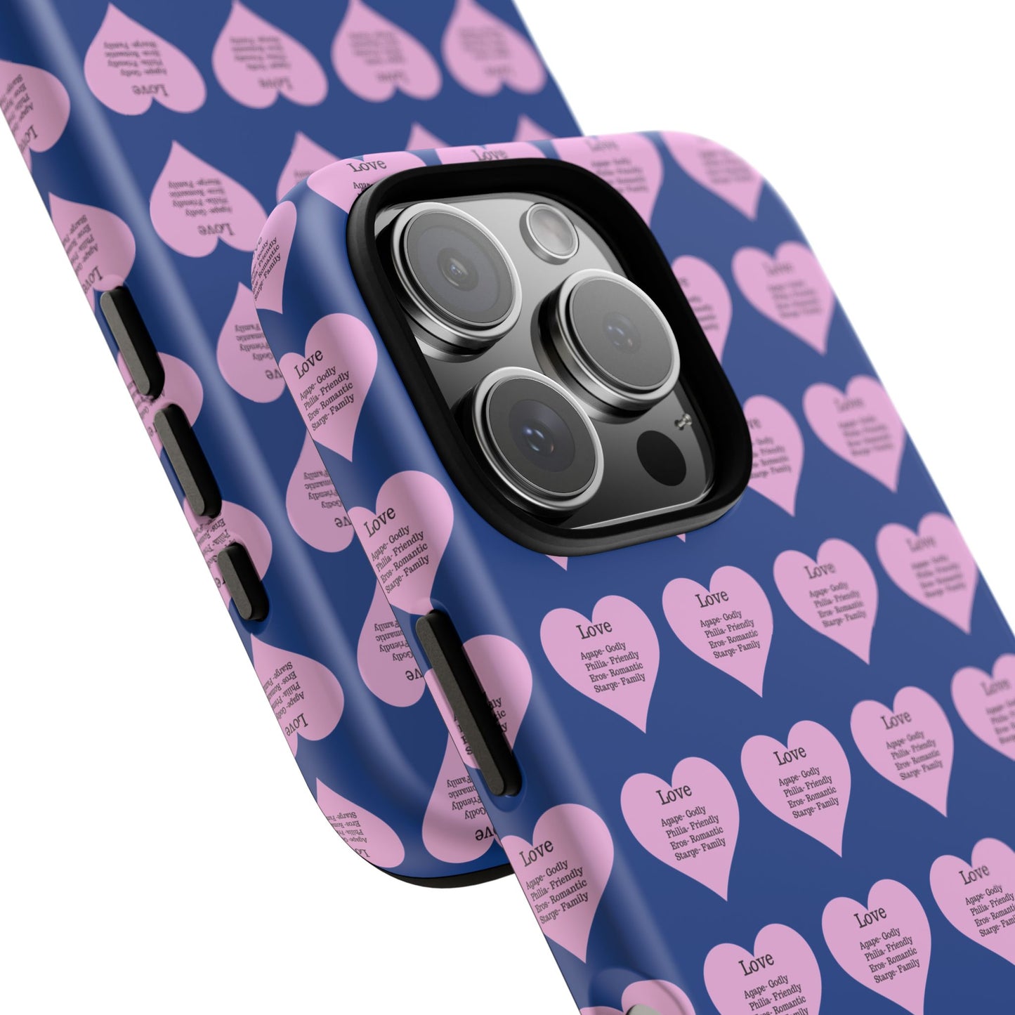 Hearts-A-Flutter Phone Case (iPhone, Google Pixel)(Dark blue)