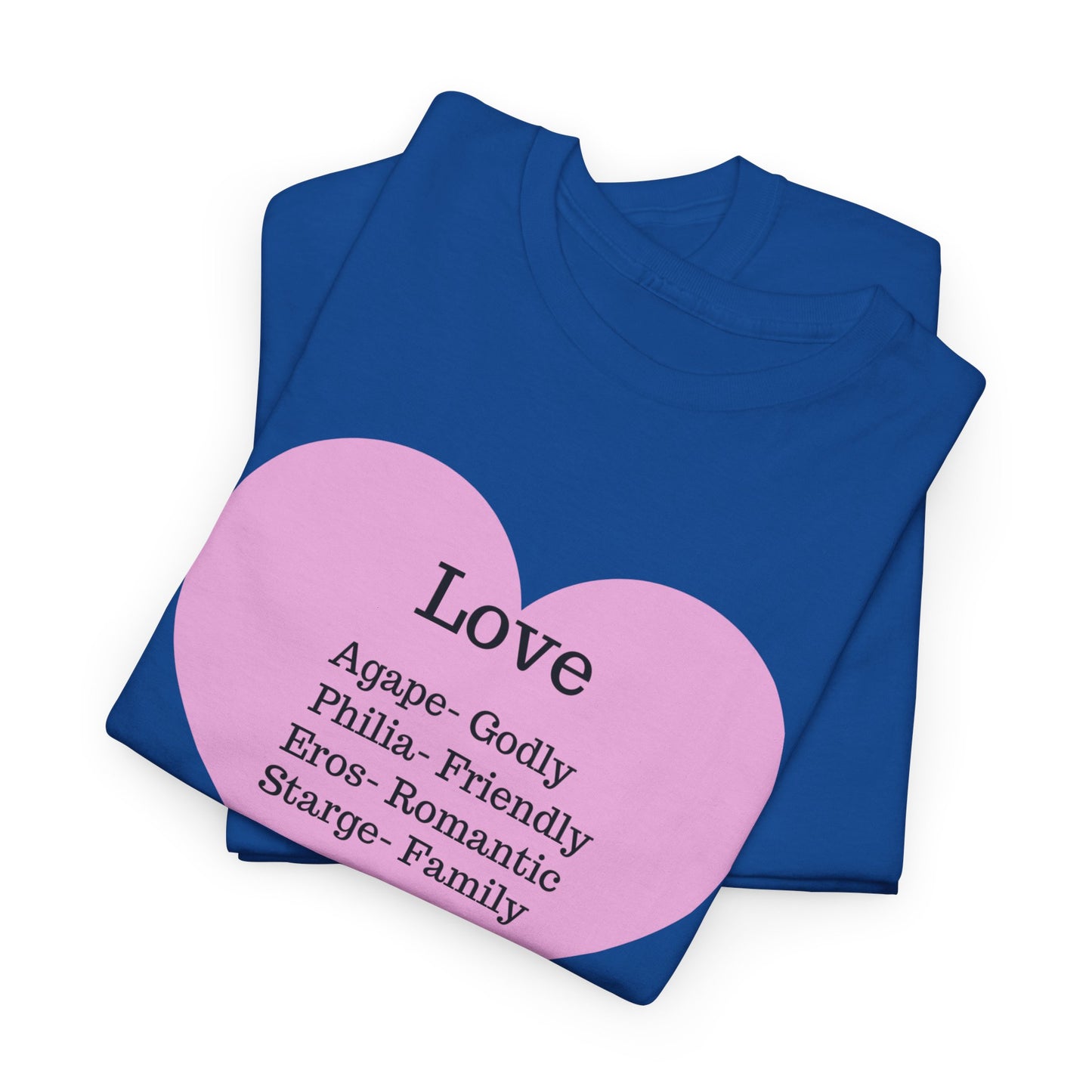 Unisex Love Heart Heavy Cotton T-Shirt - Comfortable Classic Fit Apparel