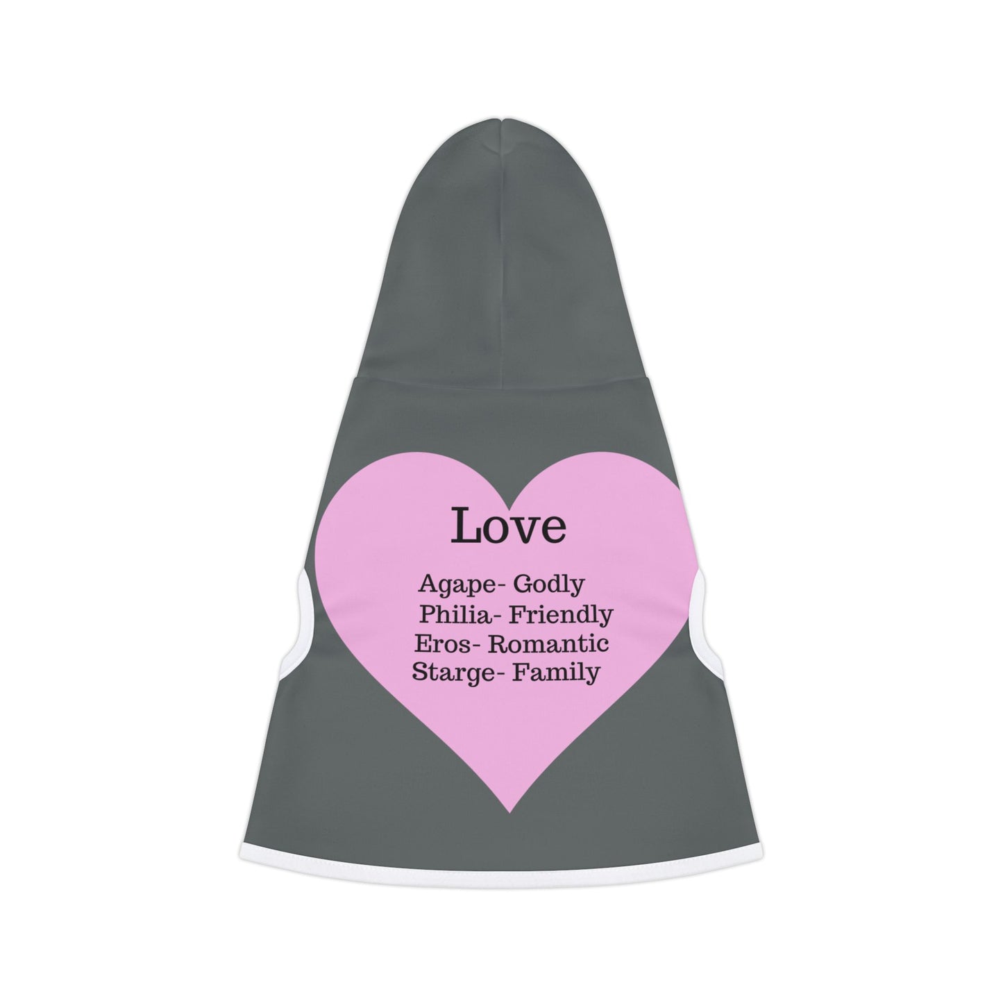 Charming Heart Pet Hoodie (Dark grey)