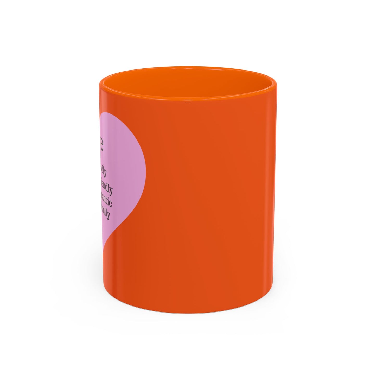 Charming Heart Accent Coffee Mug (Orange)