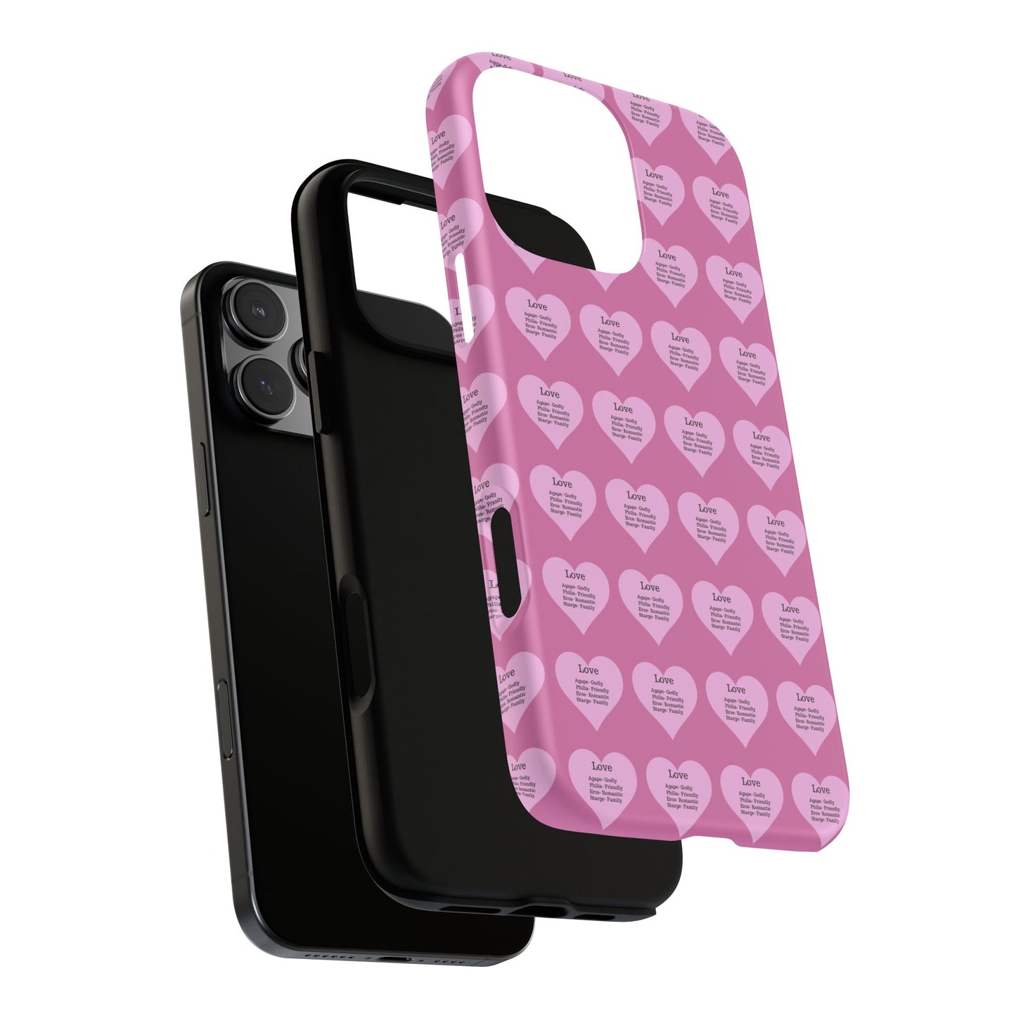 Hearts-A-Flutter Phone Case (iPhone, Google Pixel)(Light pink)