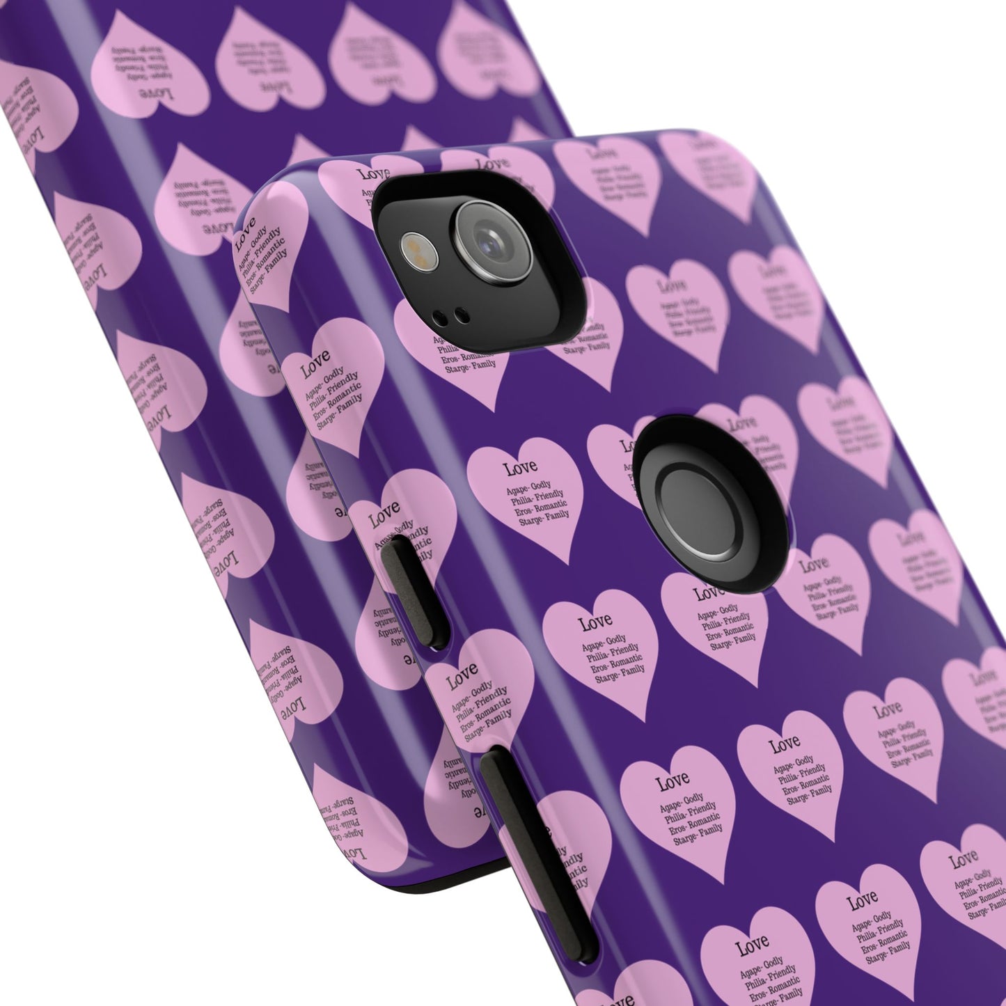 Hearts-A-Flutter Phone Case (iPhone, Google Pixel)(Purple)