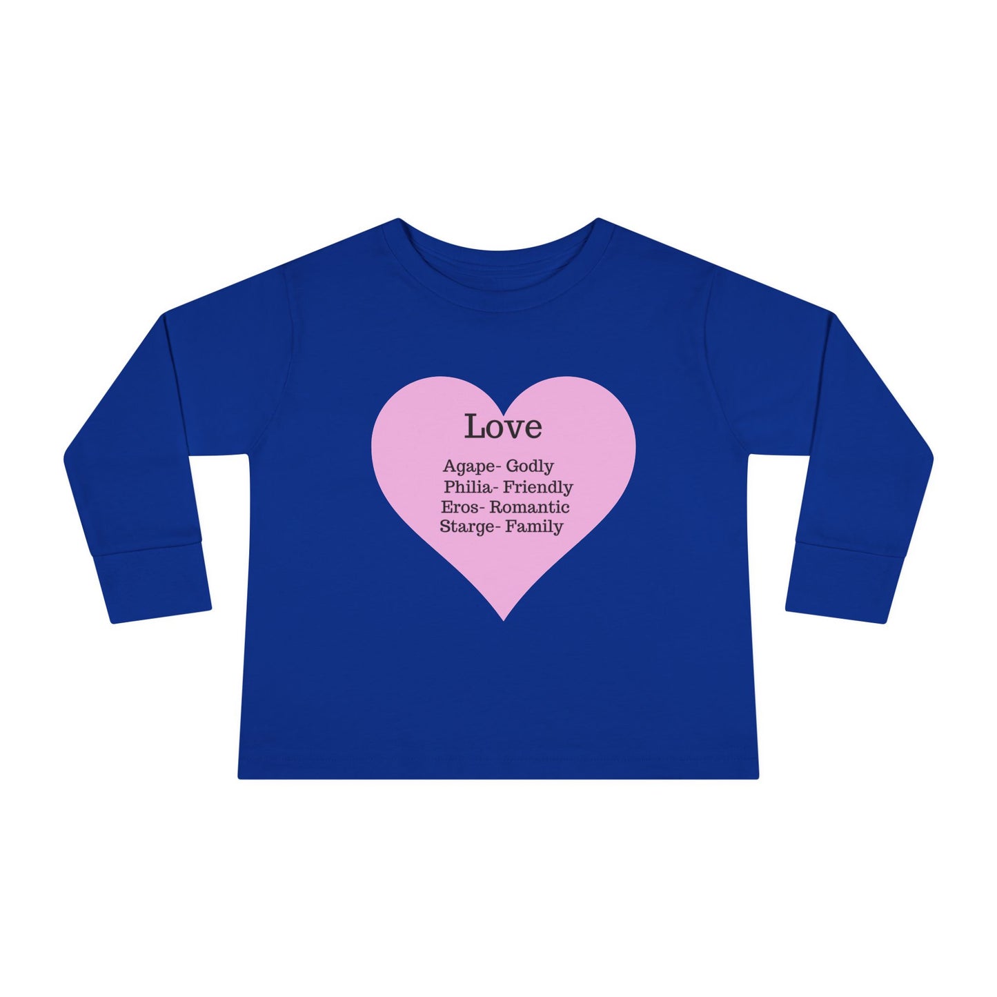 Types of Love Heart Toddler Long Sleeve Tee
