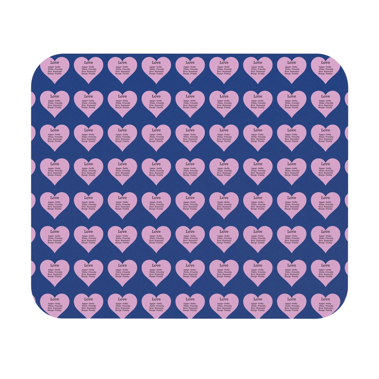 The Four Loves Mouse Pad Pattern Look (Dark blue)