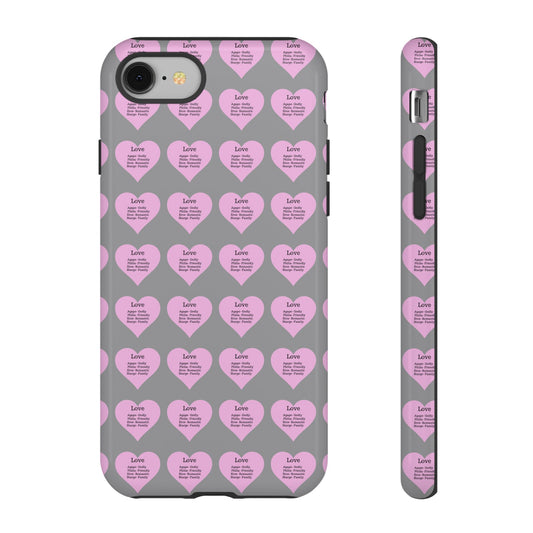 Hearts-A-Flutter Phone Case (iPhone, Google Pixel)(Grey)