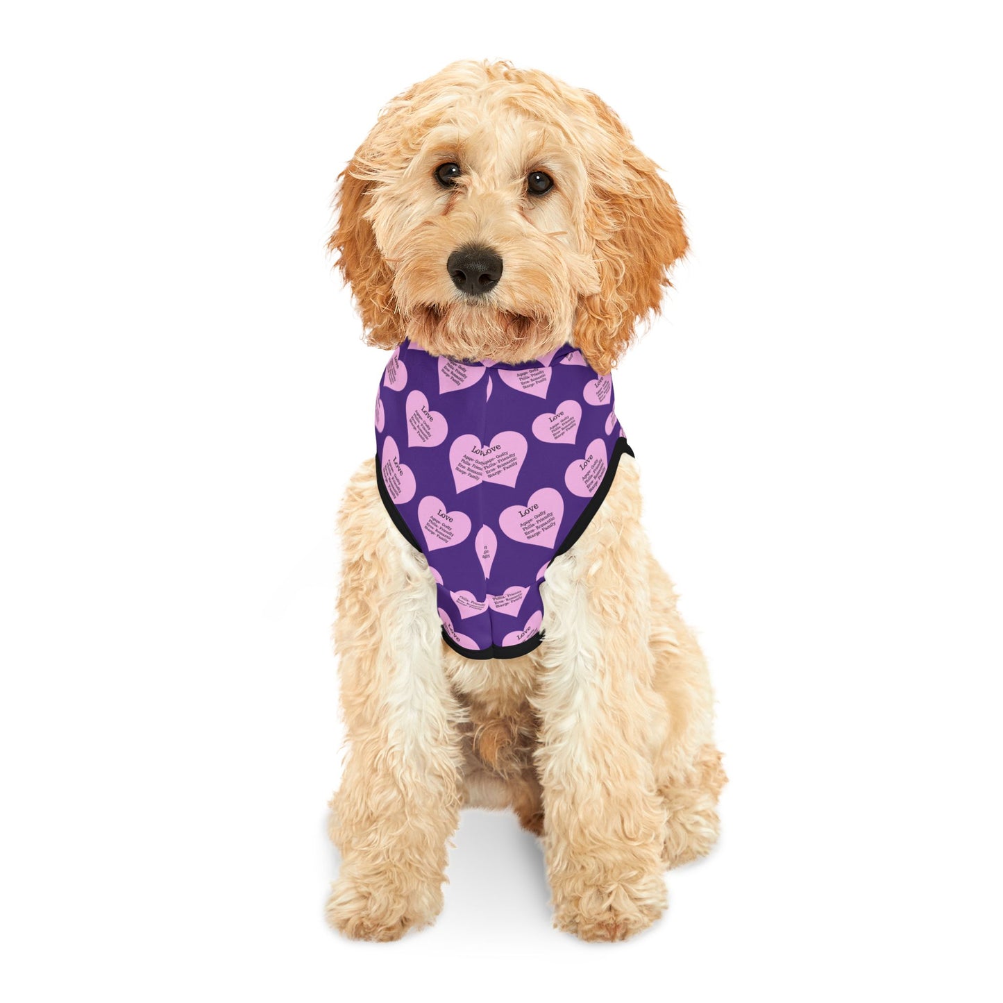 Charming Heart Pet Hoodie Pattern (Purple)