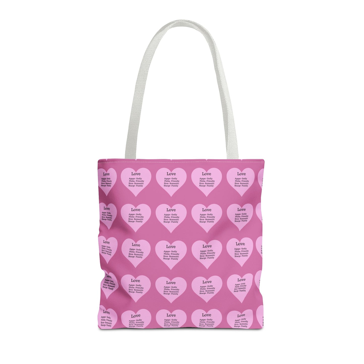 Pink Hearts Tote Bag (Light pink)