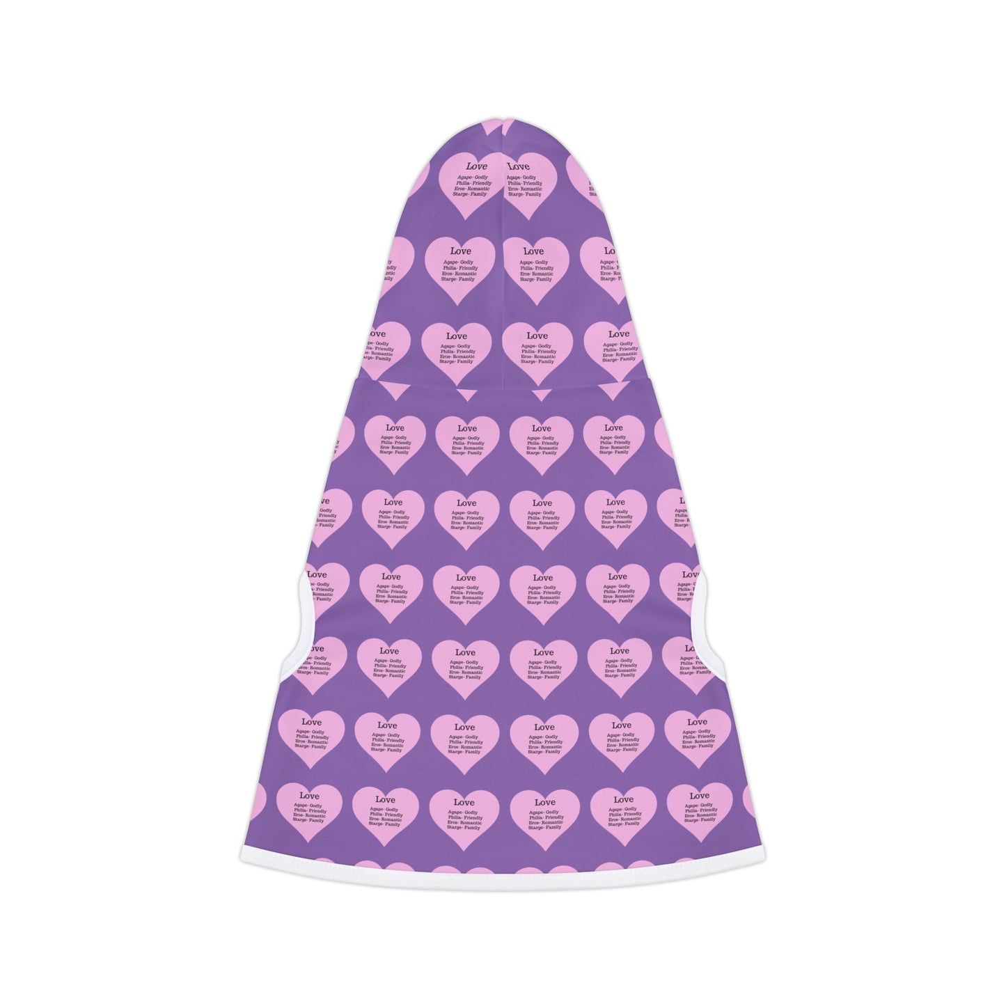 Charming Heart Pet Hoodie Pattern (Light purple)