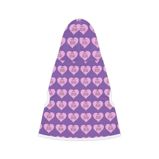 Charming Heart Pet Hoodie Pattern (Light purple)