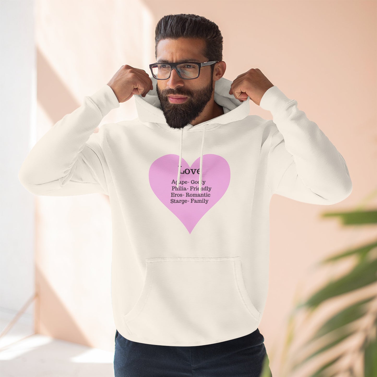 Cozy Heartfelt Love Fleece Hoodie | Soft Three-Panel Everyday Comfort
