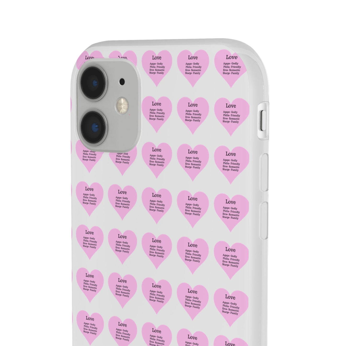 Pink Hearts Transparent Phone Case